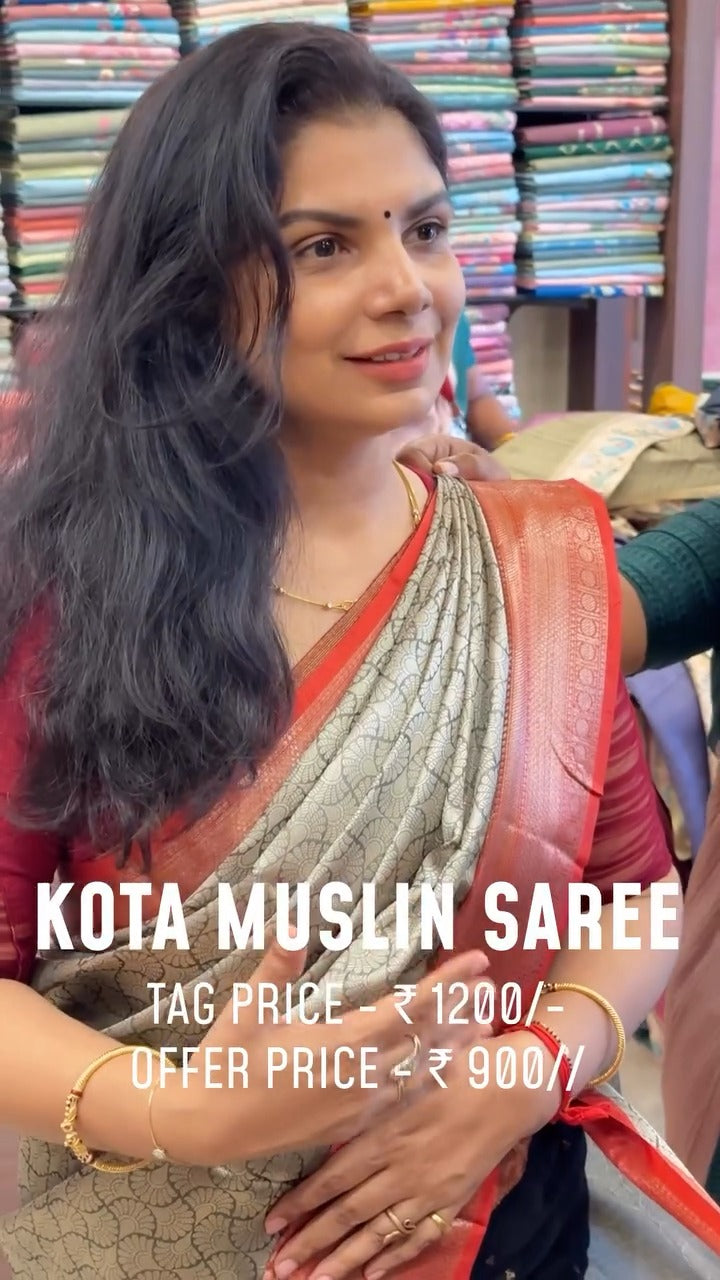 Kota Muslin Saree
Regular Price @ Rs. 1200 /-
Offer Price @ Rs. ...