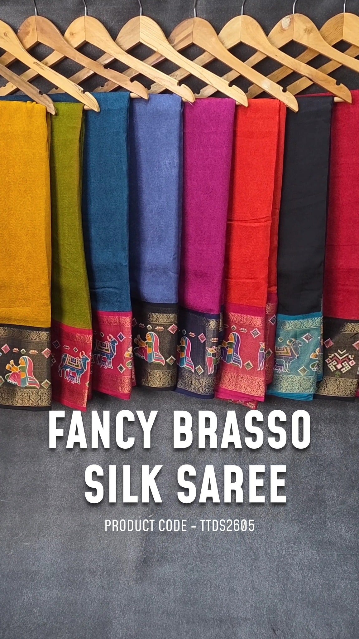 Fancy Brasso Silk Saree
Product Code - TTDS2605
Tag Price @ Rs.14...