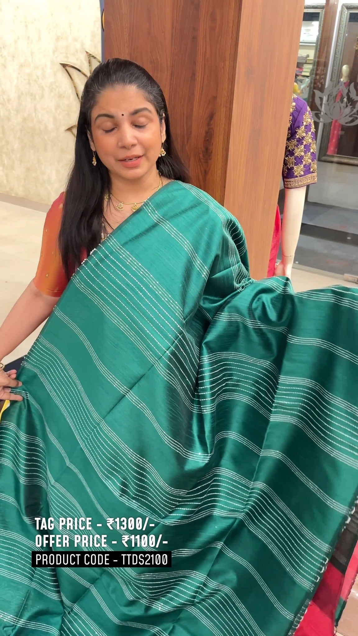 Raw Silk Saree with sequins Work
Product Code - TTDS2100
Tag Pric...