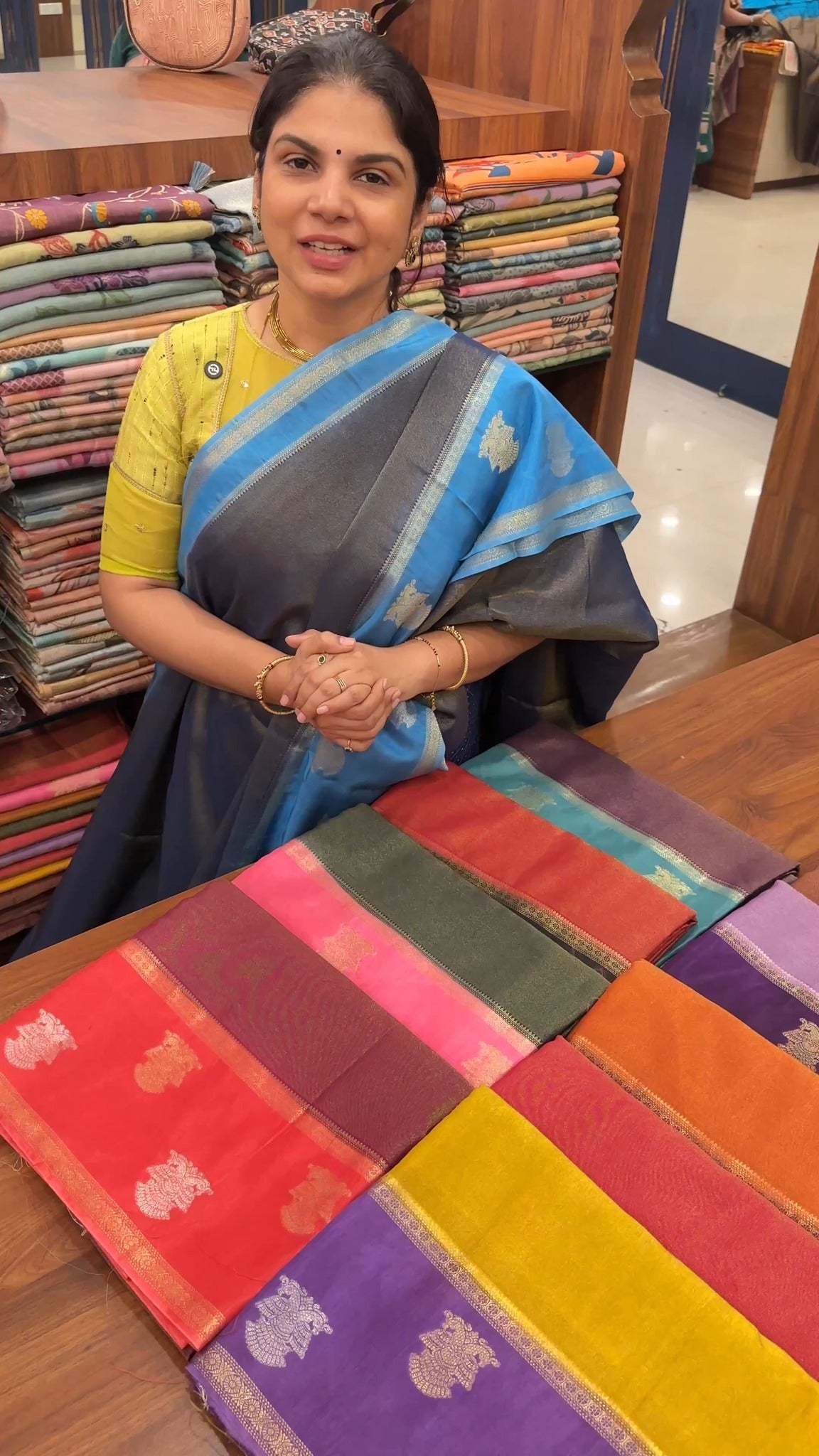 A refined Banarasi Tissue Silk saree showcasing subtle shimmer and ...