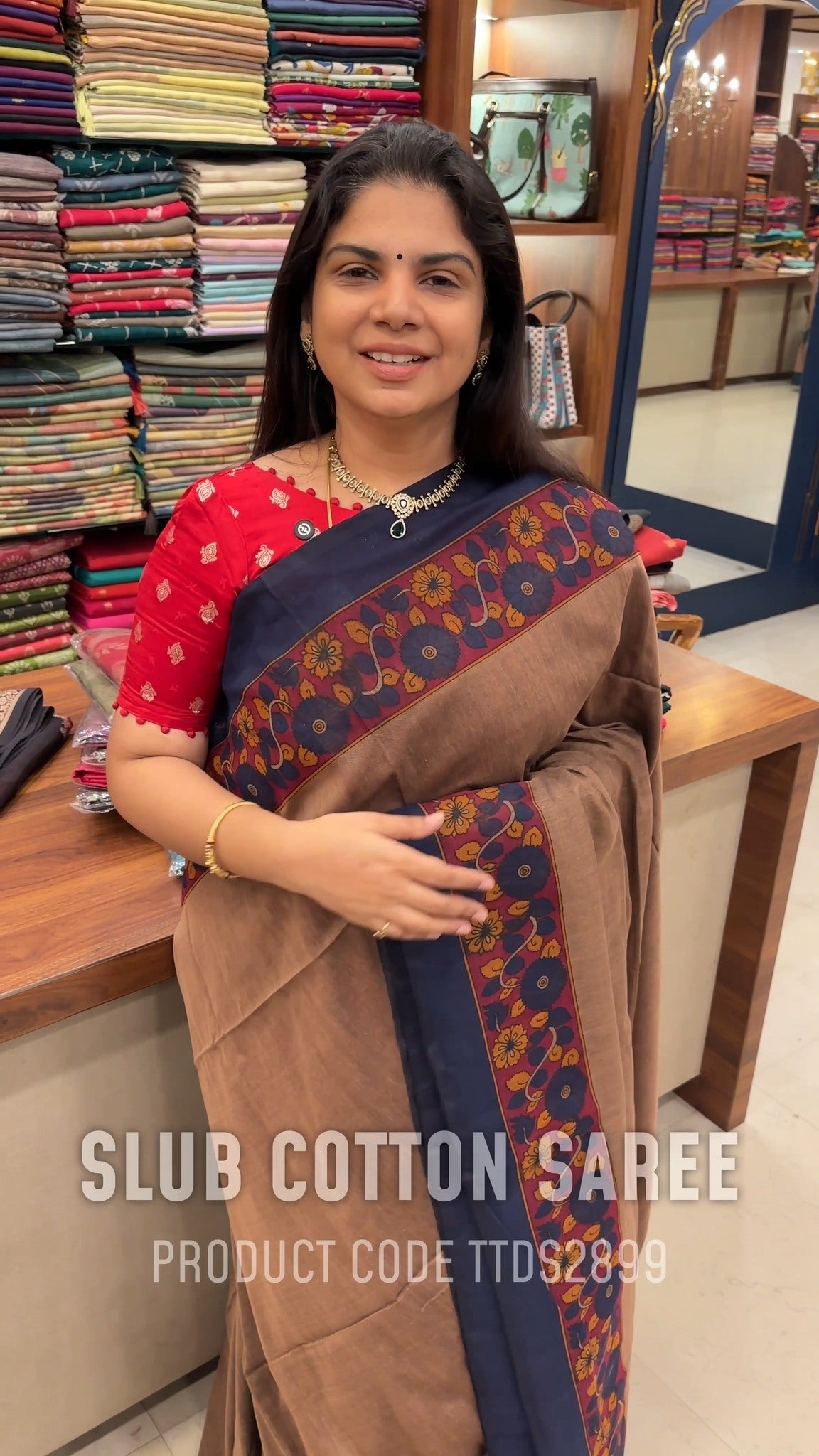 Slub cotton Saree
Slub cotton is cotton with a slightly uneven, te...