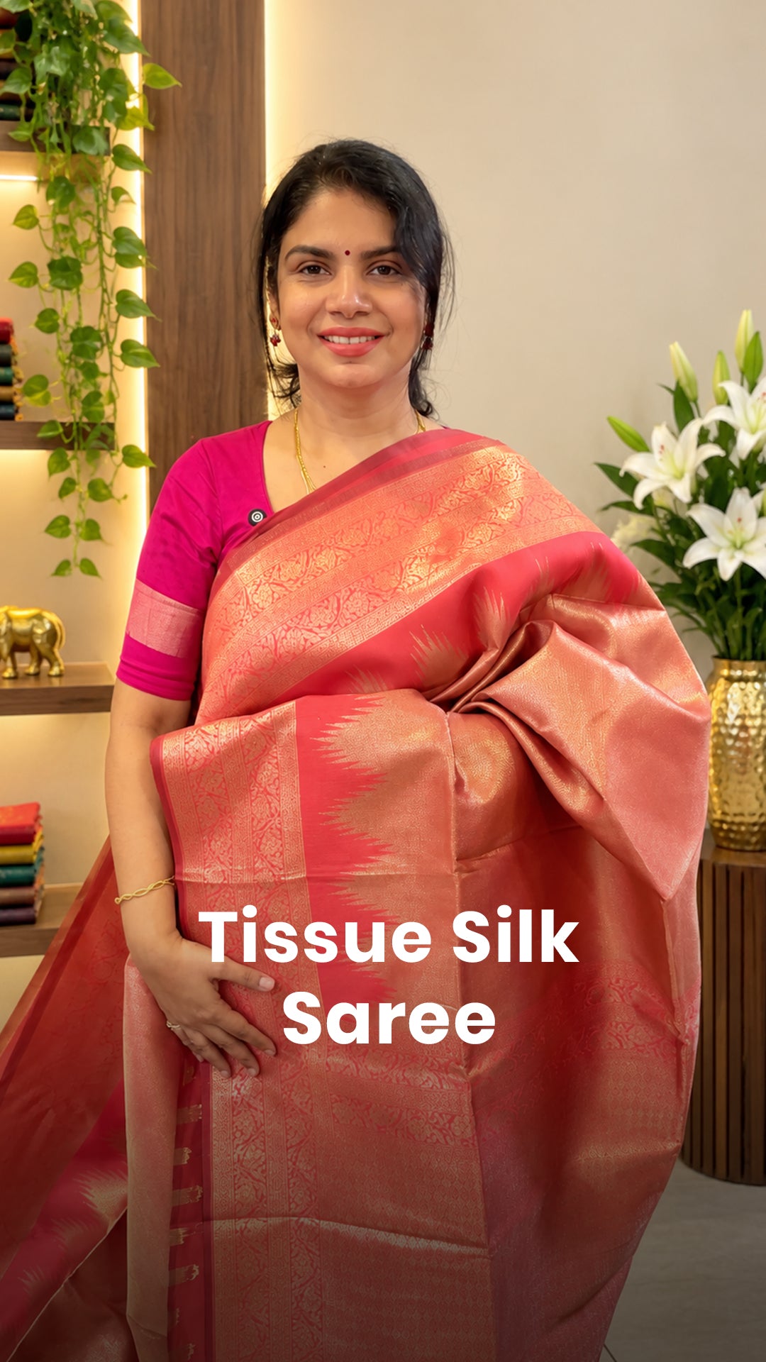 Saree Name - Tissue Silk Saree
Blouse - Contrast Blouse
Length - ...
