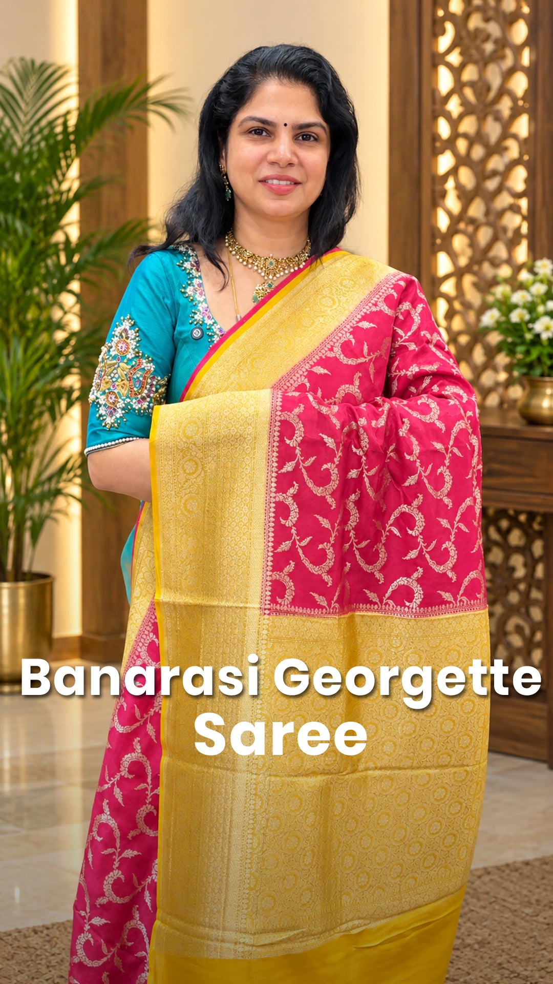 Saree Name - Banarasi Georgette Saree
Blouse - Contrast Blouse
Le...