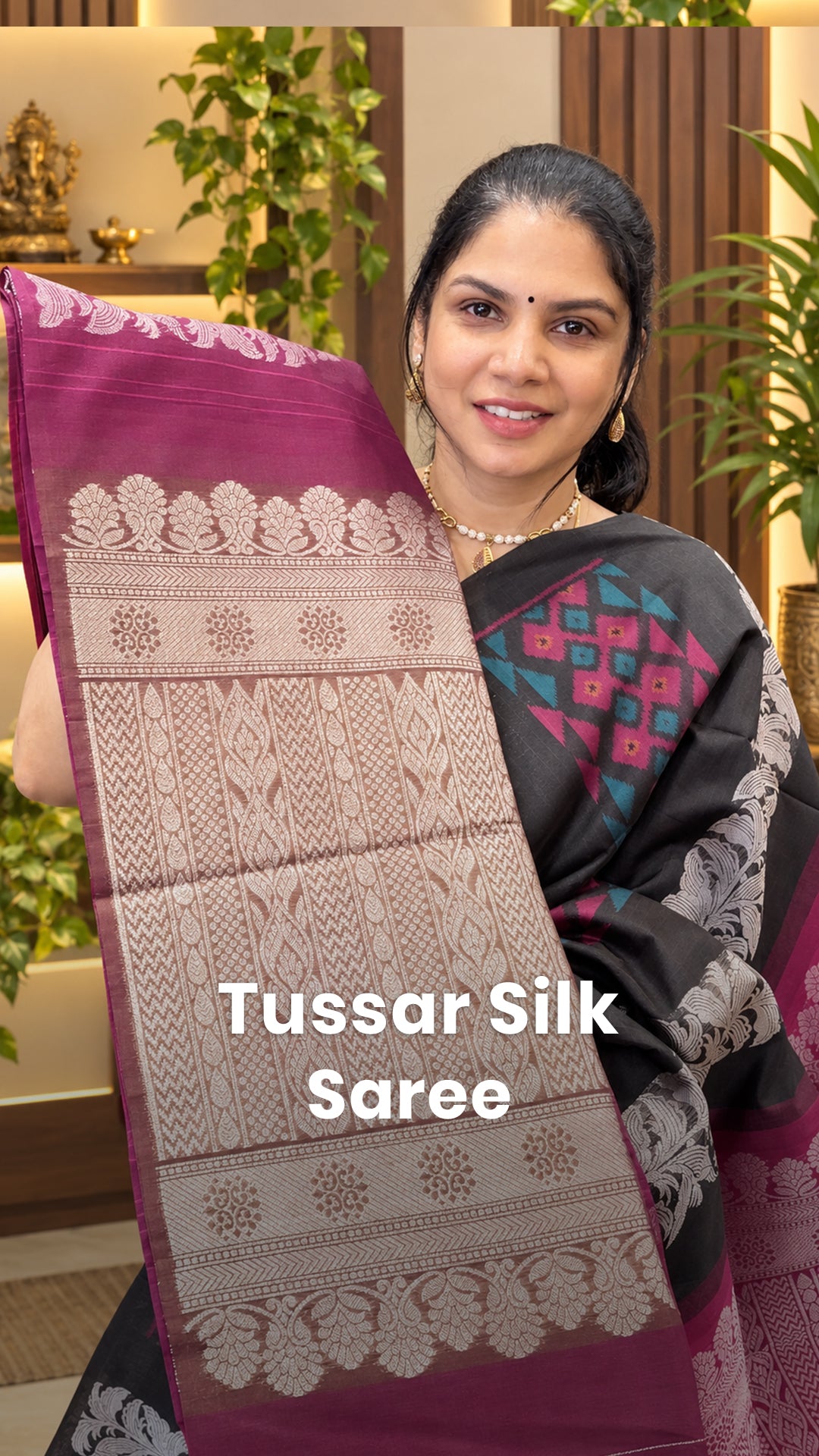 Saree Name - Tussar Silk Saree
Blouse - Contrast Blouse
Length - ...