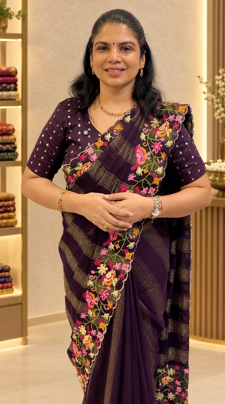 Saree Code - TTDS3624
Saree Name - Crushed Organza Saree
Blouse -...