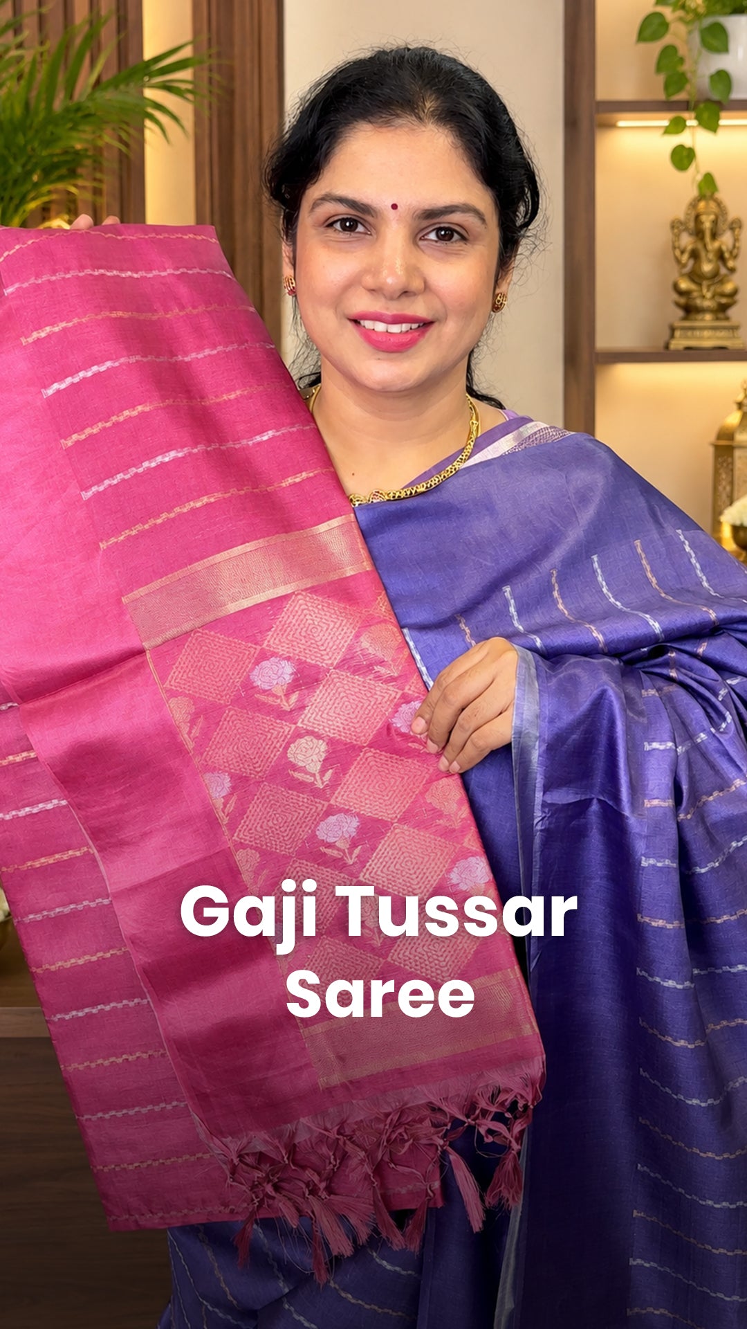 Saree Name - Gaji Tussar Saree
Blouse - Self Colour Blouse
Price ...