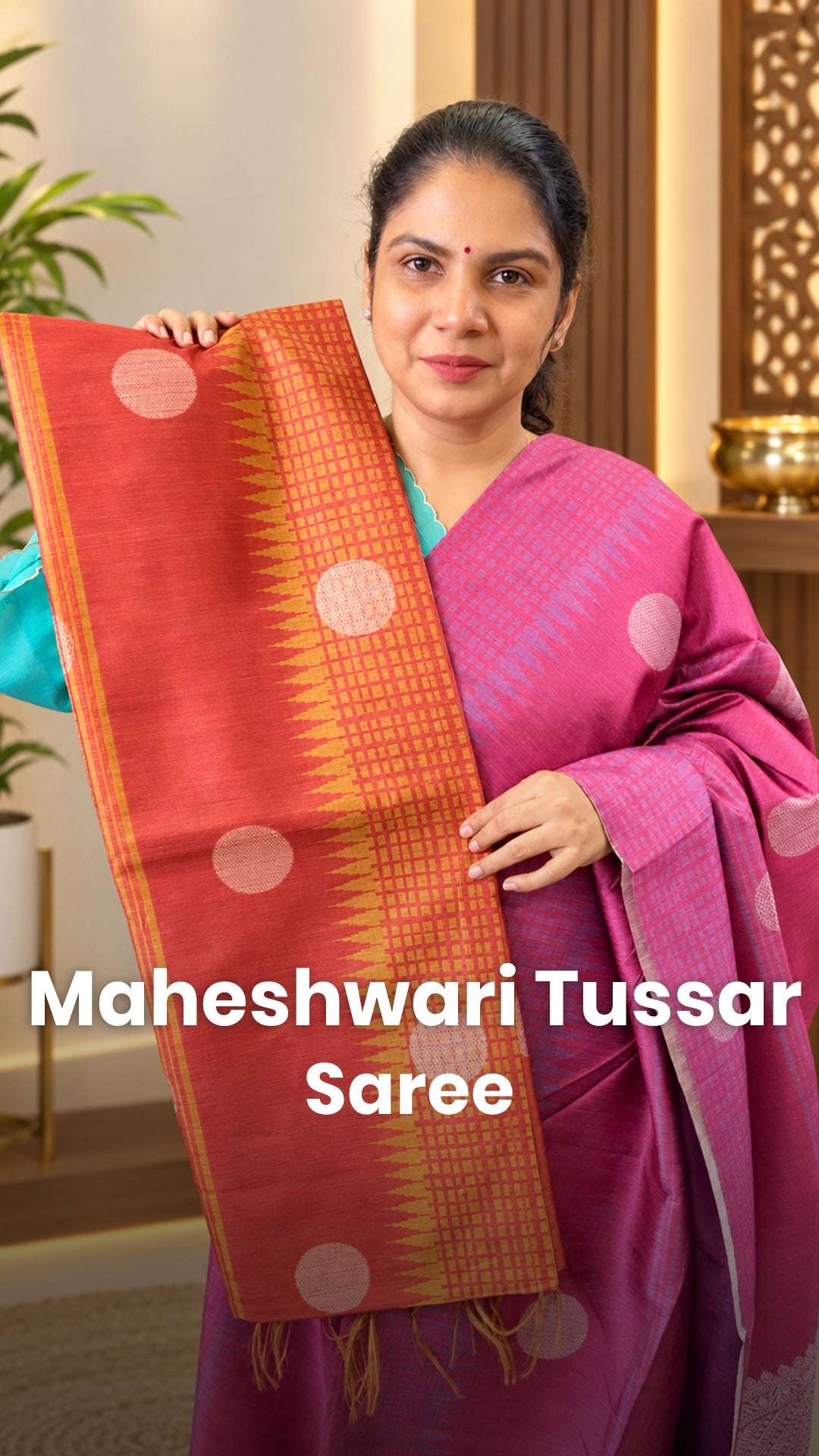 Saree Name - Maheshwari Tussar Saree
Blouse - Contrast Blouse
Pri...
