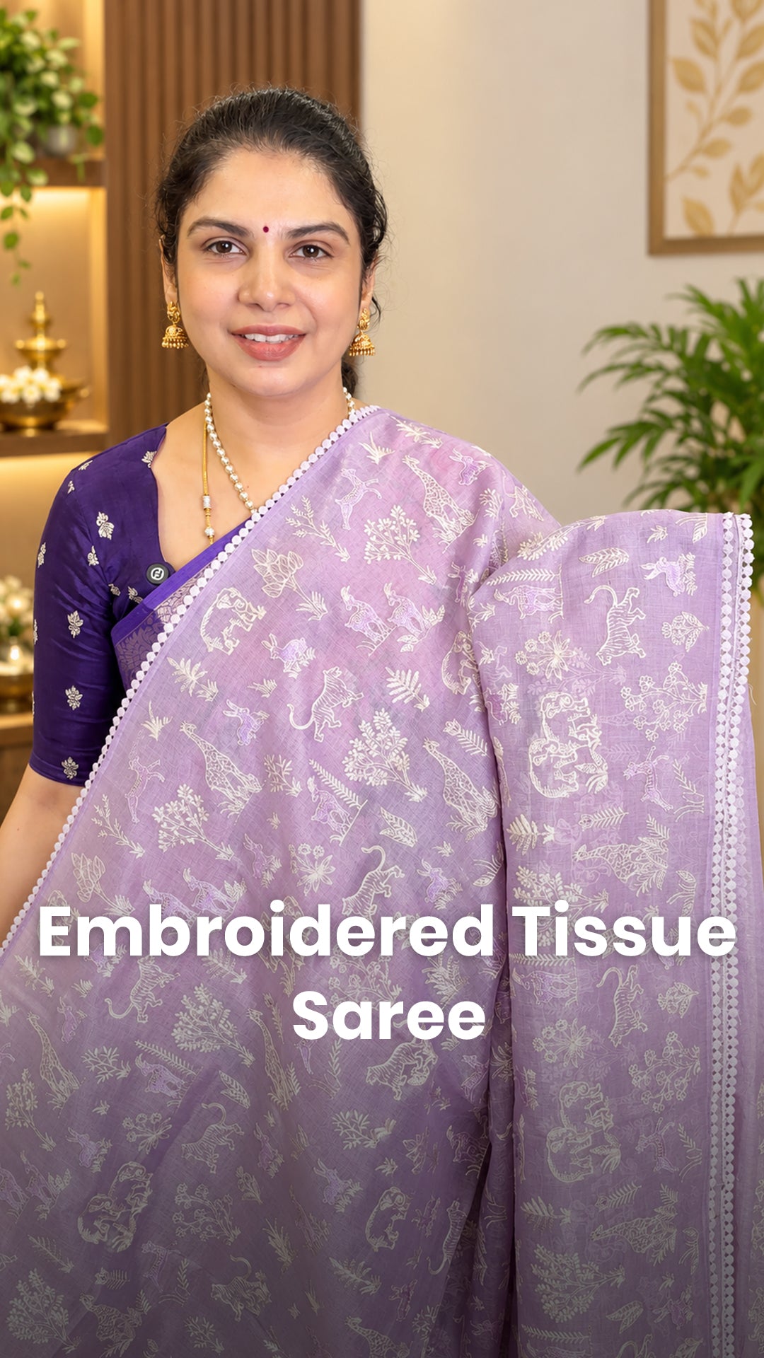 Saree Name - Embroidered Tissue Saree
Blouse - Self Colour Blouse
...
