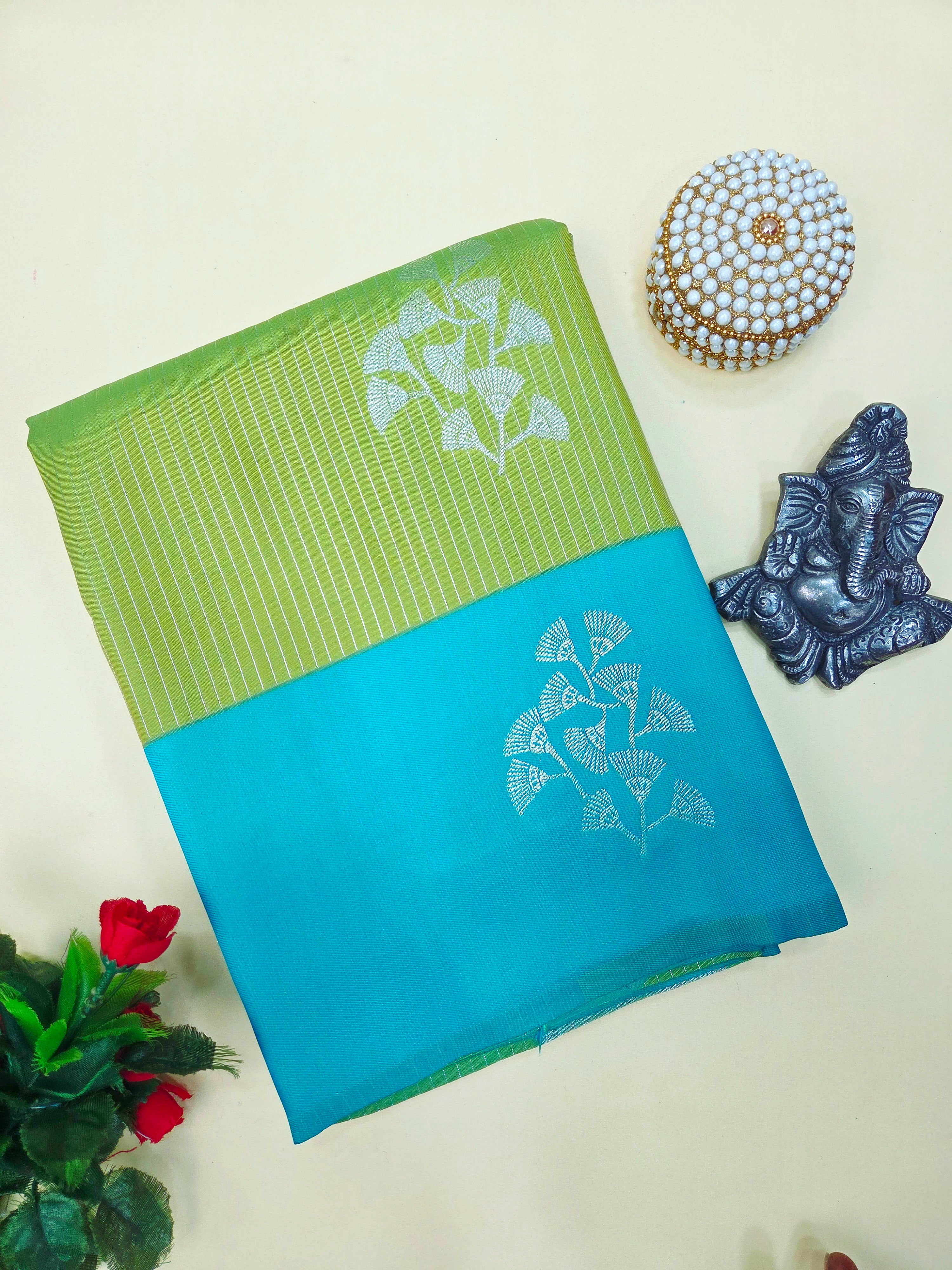 Lichi Silk Saree With Zari woven Pattern | TTDS2366