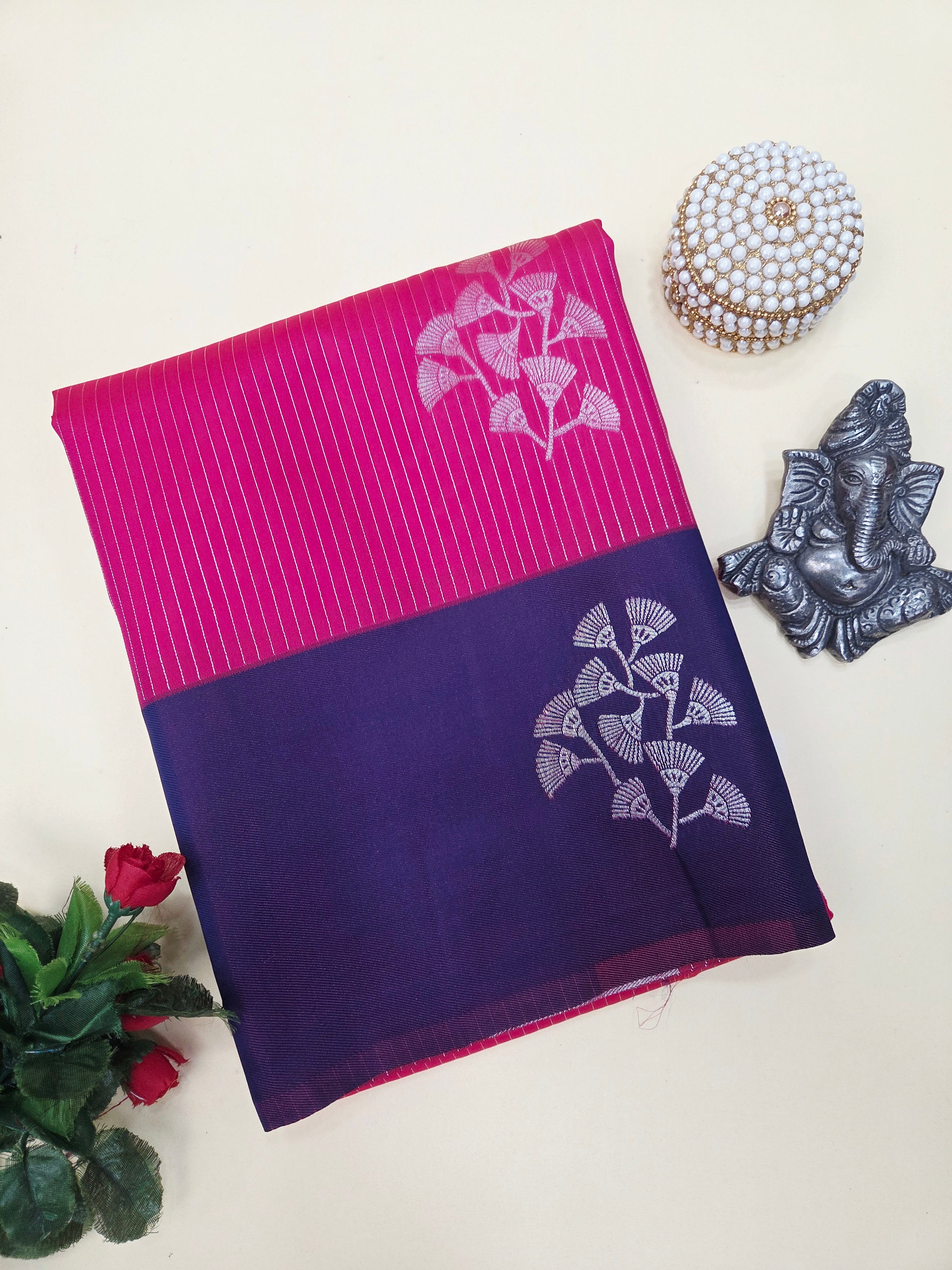 Lichi Silk Saree With Zari woven Pattern | TTDS2366