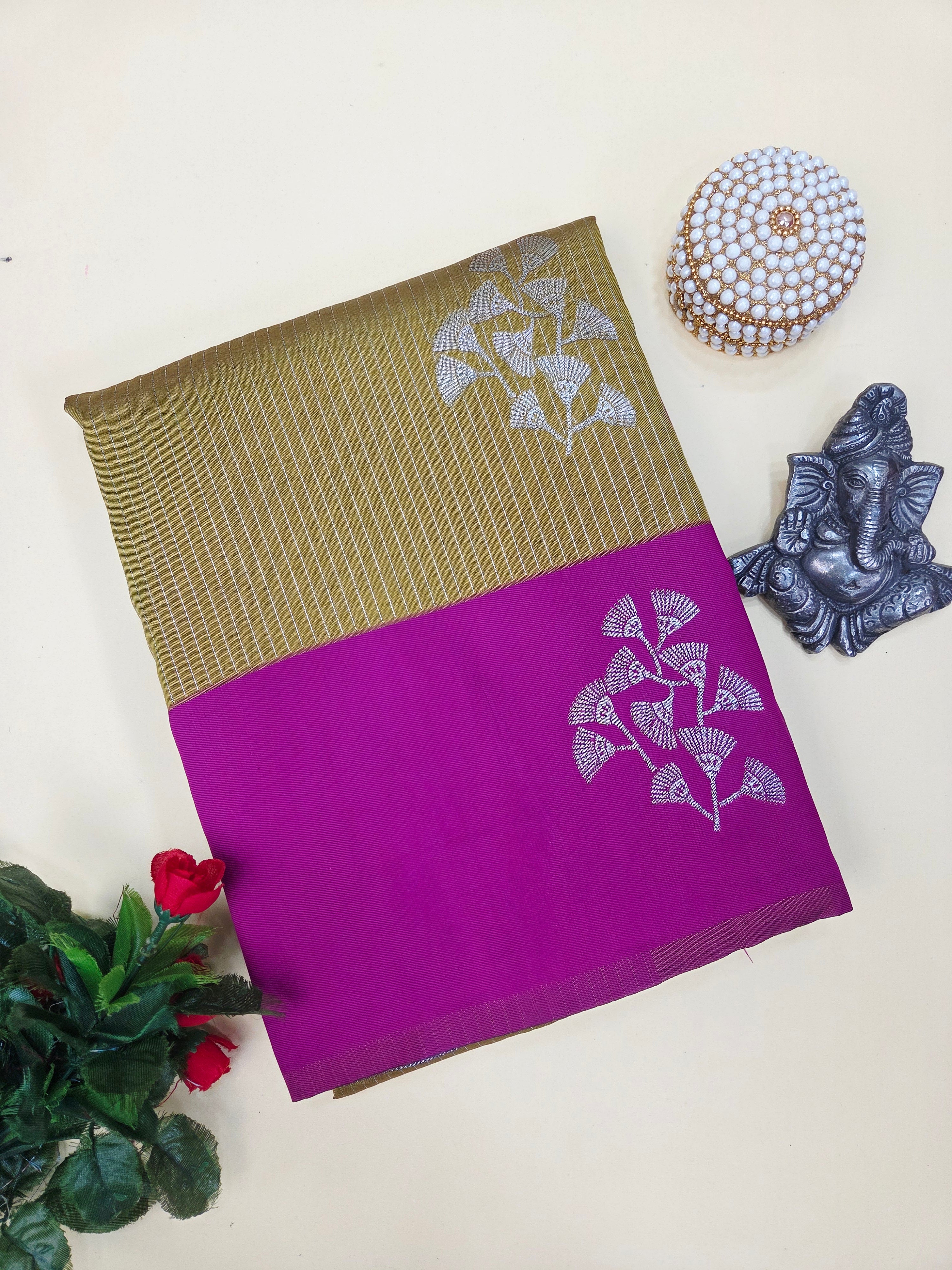 Lichi Silk Saree With Zari woven Pattern | TTDS2366