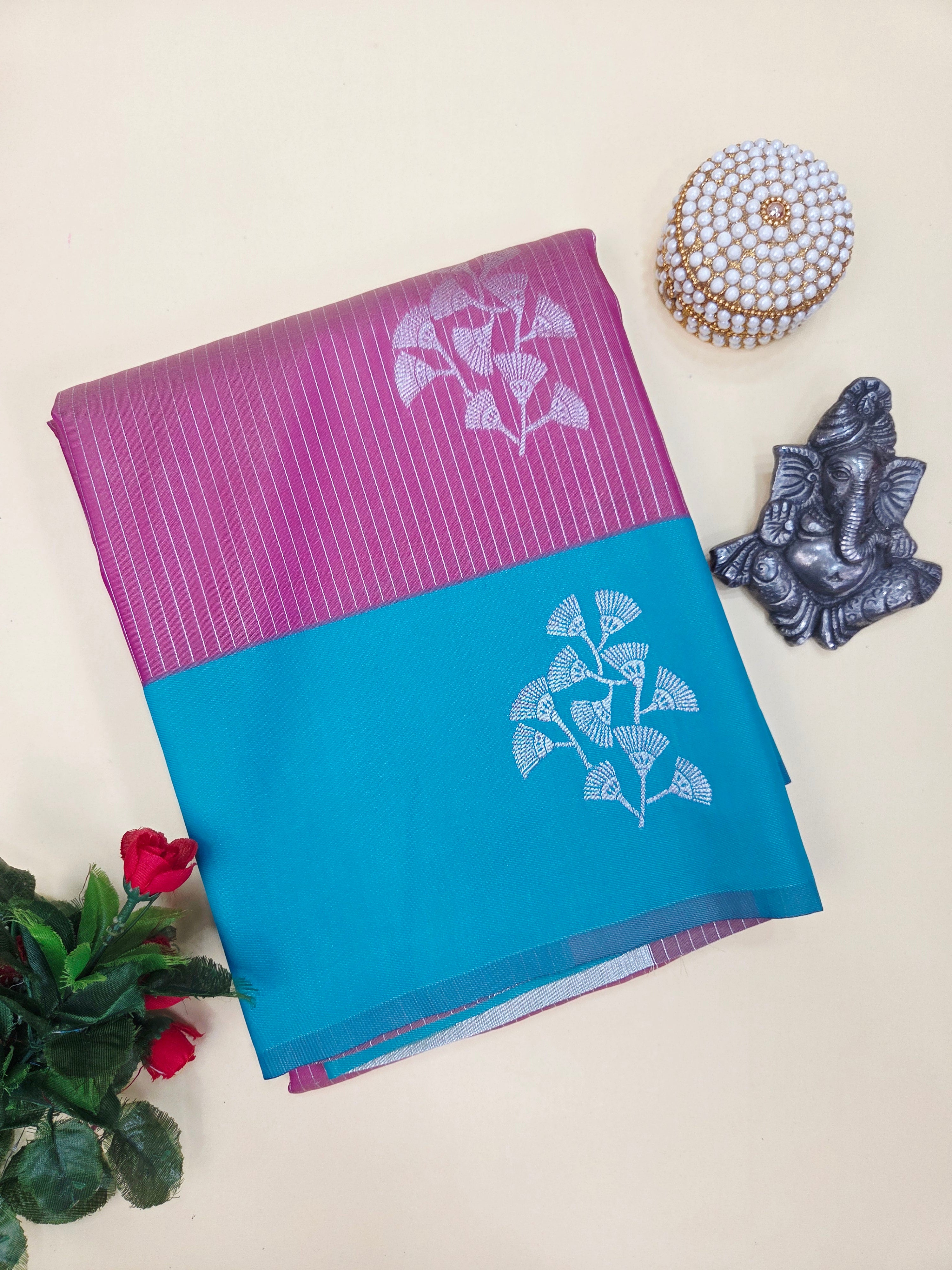 Lichi Silk Saree With Zari woven Pattern | TTDS2366