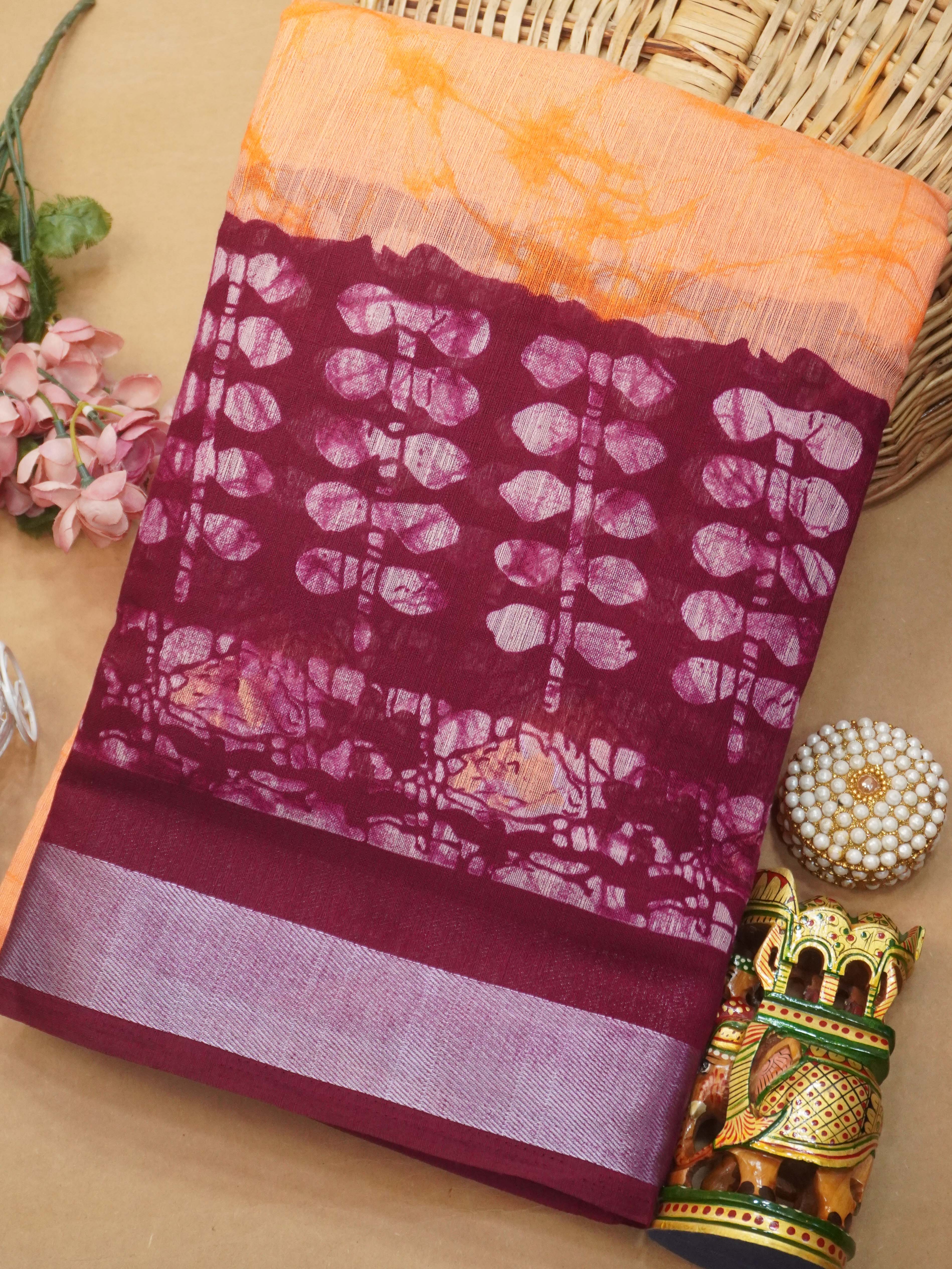 Chanderi Cotton Saree | TTDS3222