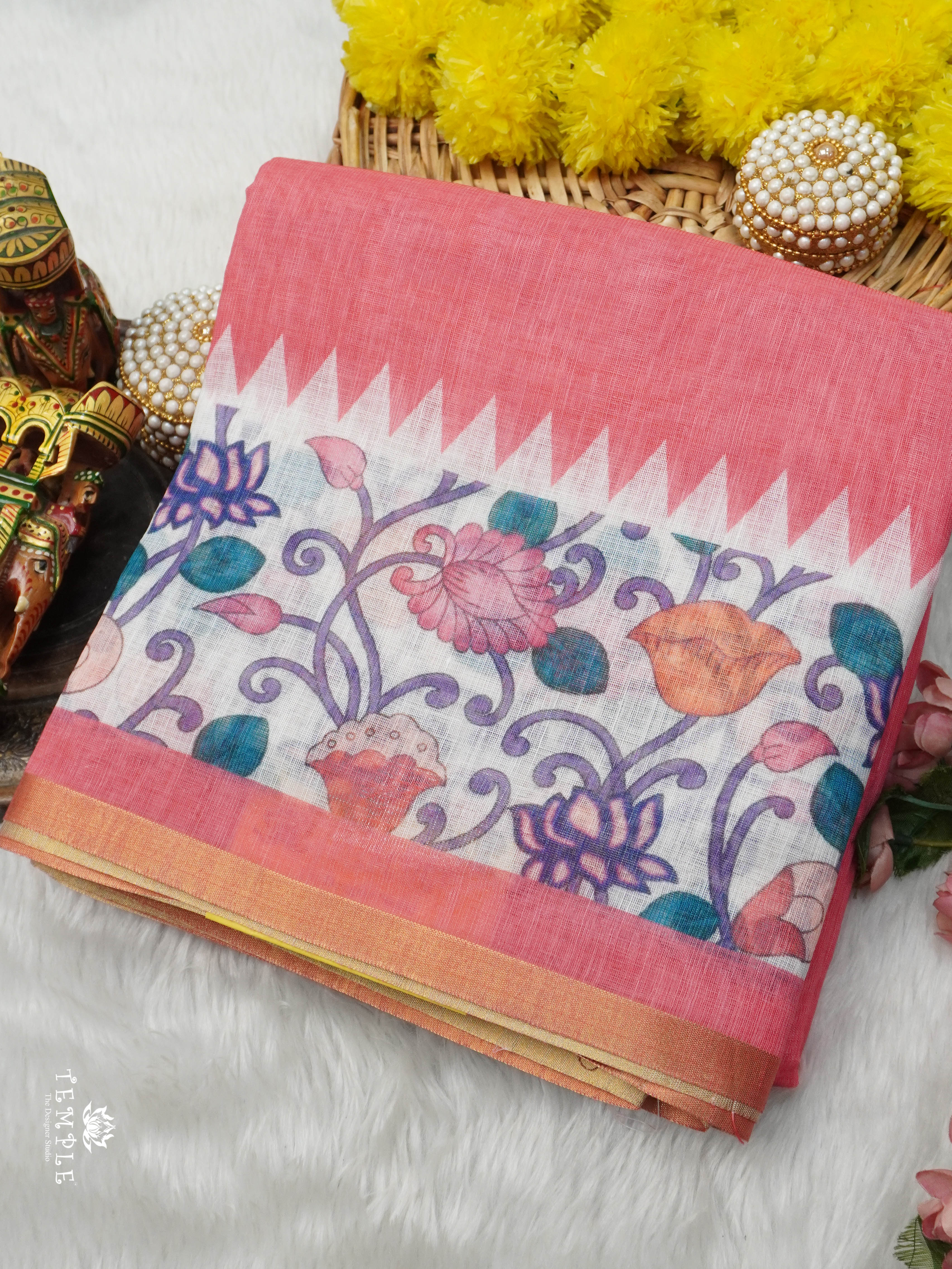 Linen Cotton Saree | TTDS2804