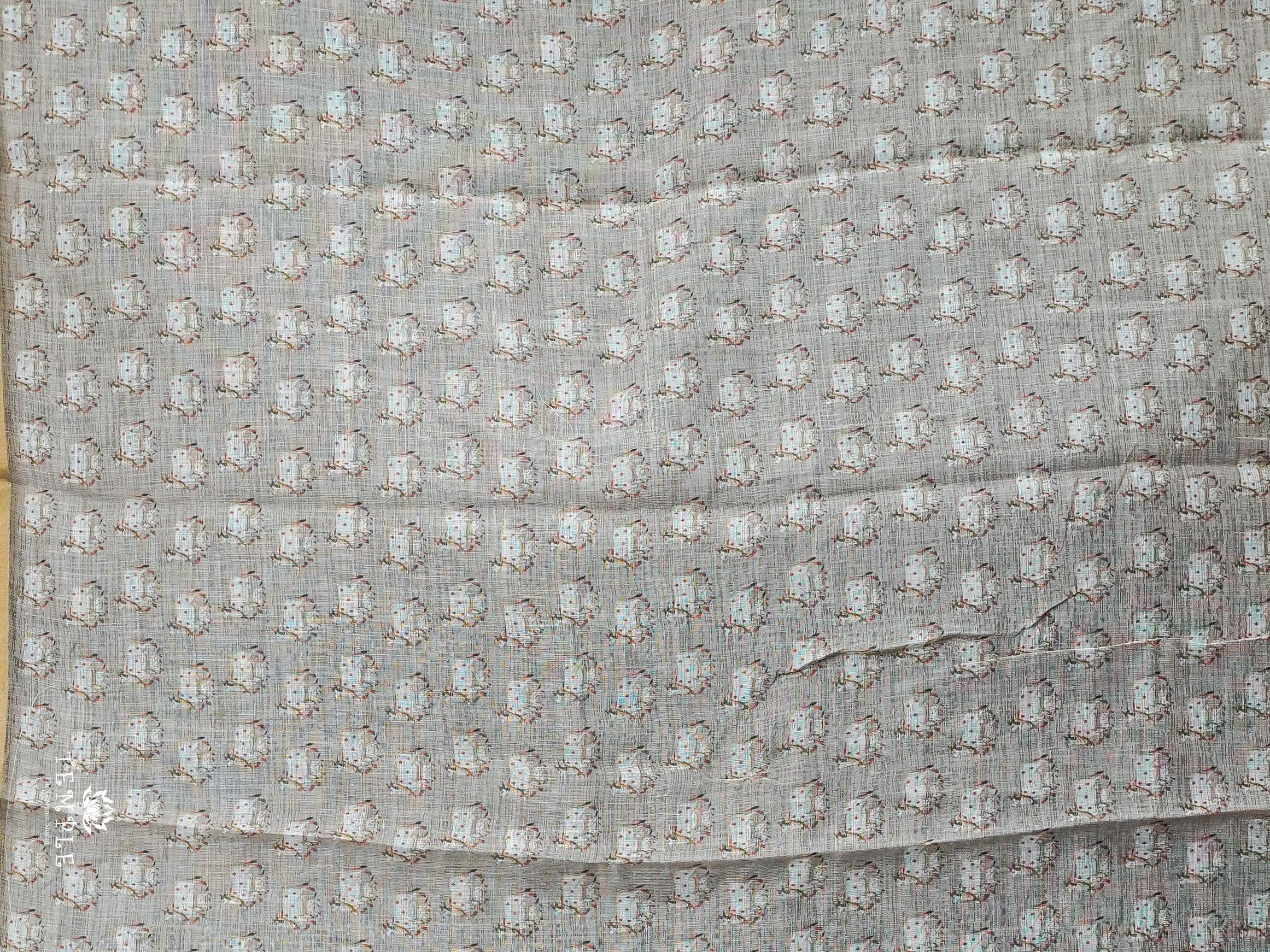 Pichwai Printed Linen Cotton Saree | TTDS2214