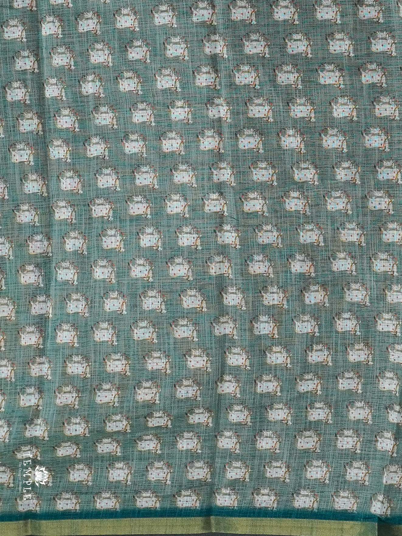 Pichwai Printed Linen Cotton Saree | TTDS2214