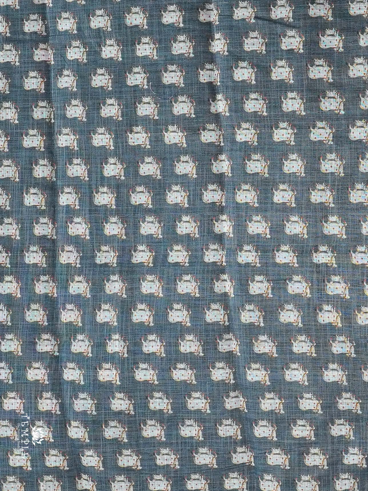 Pichwai Printed Linen Cotton Saree | TTDS2214