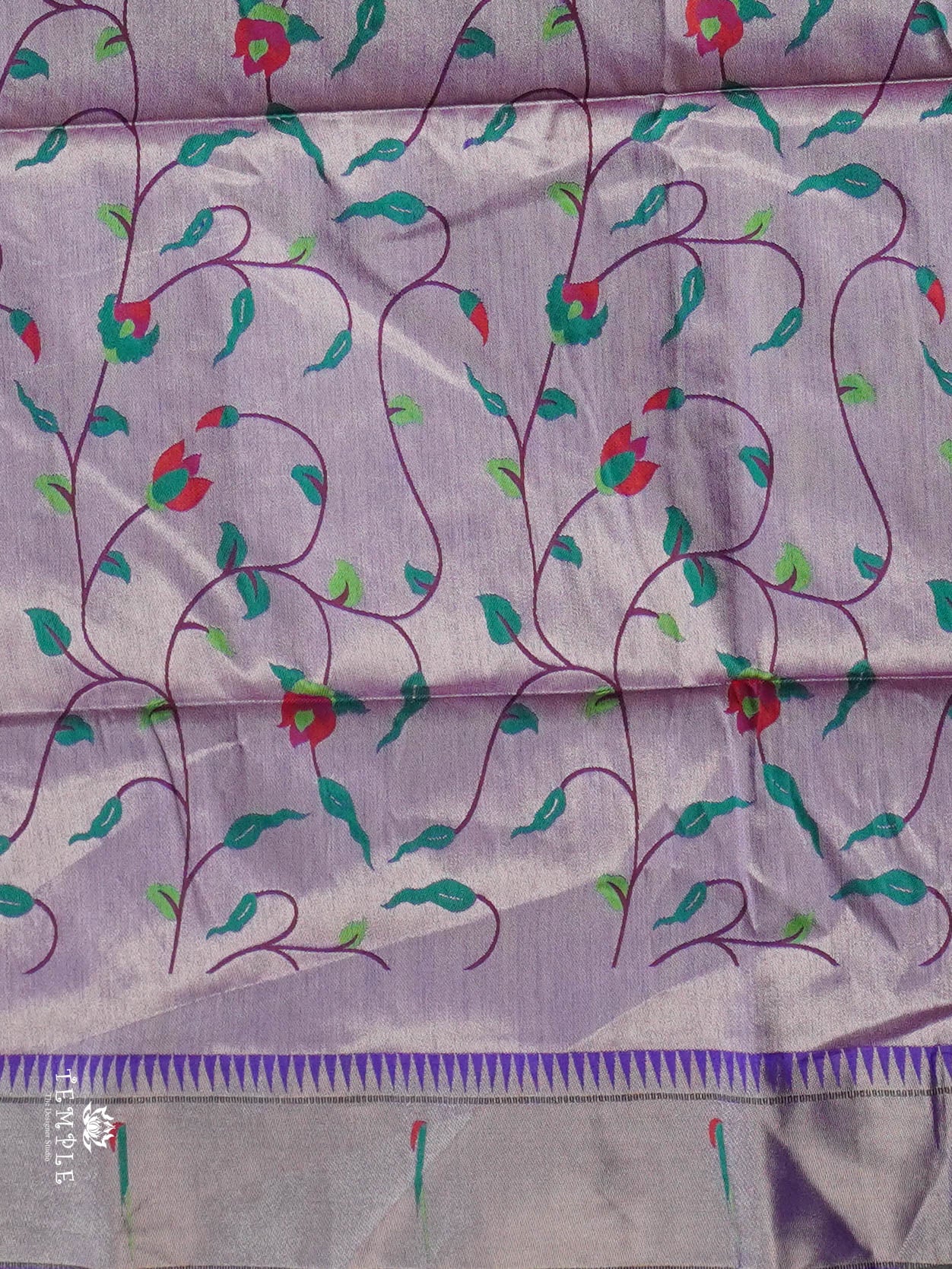 Chanderi Silk Cotton Saree with Paithani | TTDS2795