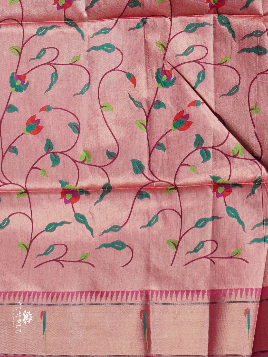 Chanderi Silk Cotton Saree with Paithani | TTDS2795