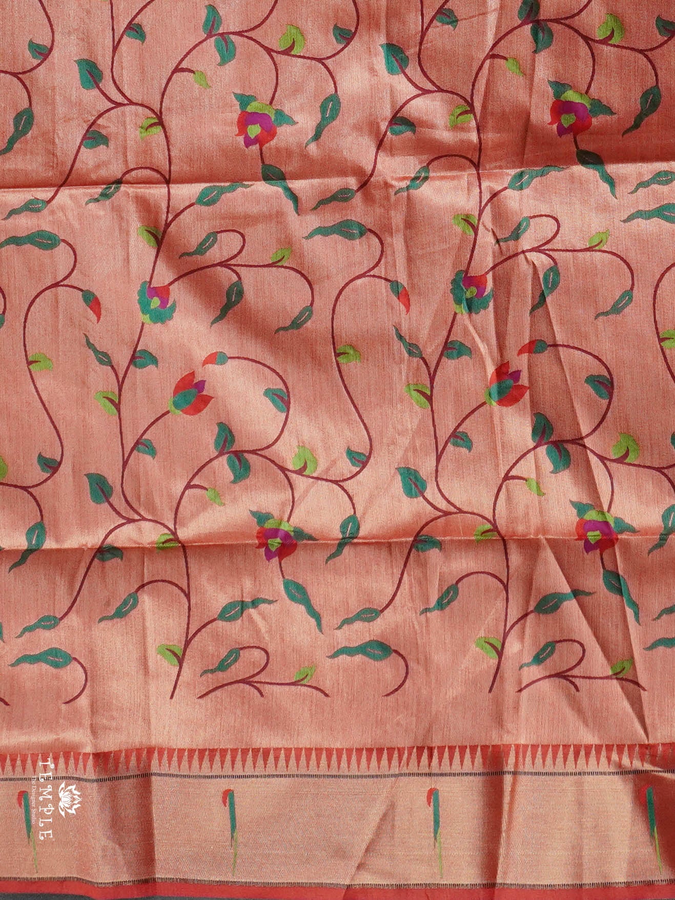 Chanderi Silk Cotton Saree with Paithani | TTDS2795