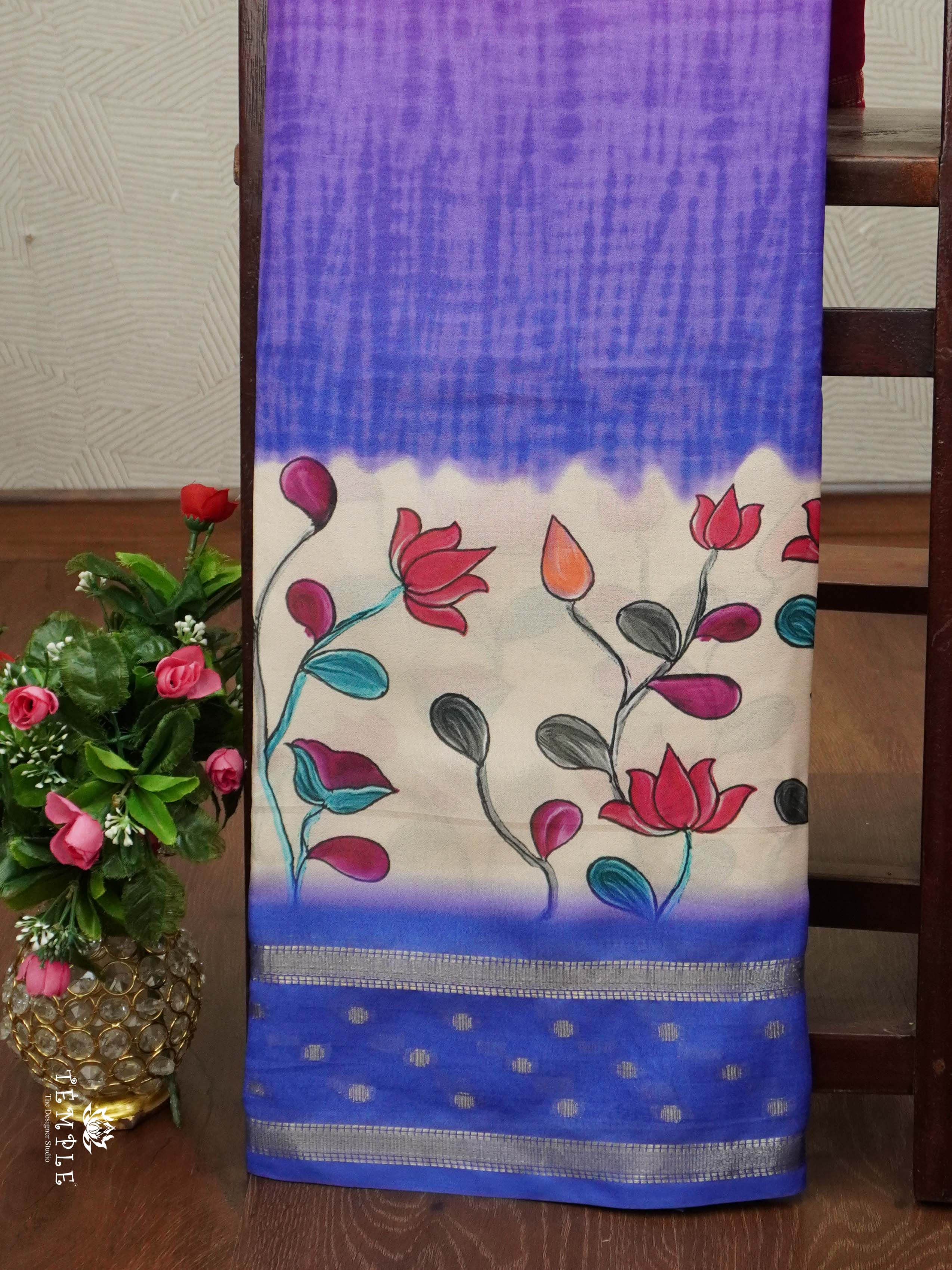 Semi Crepe Saree With Triple Shades | TTDS2303