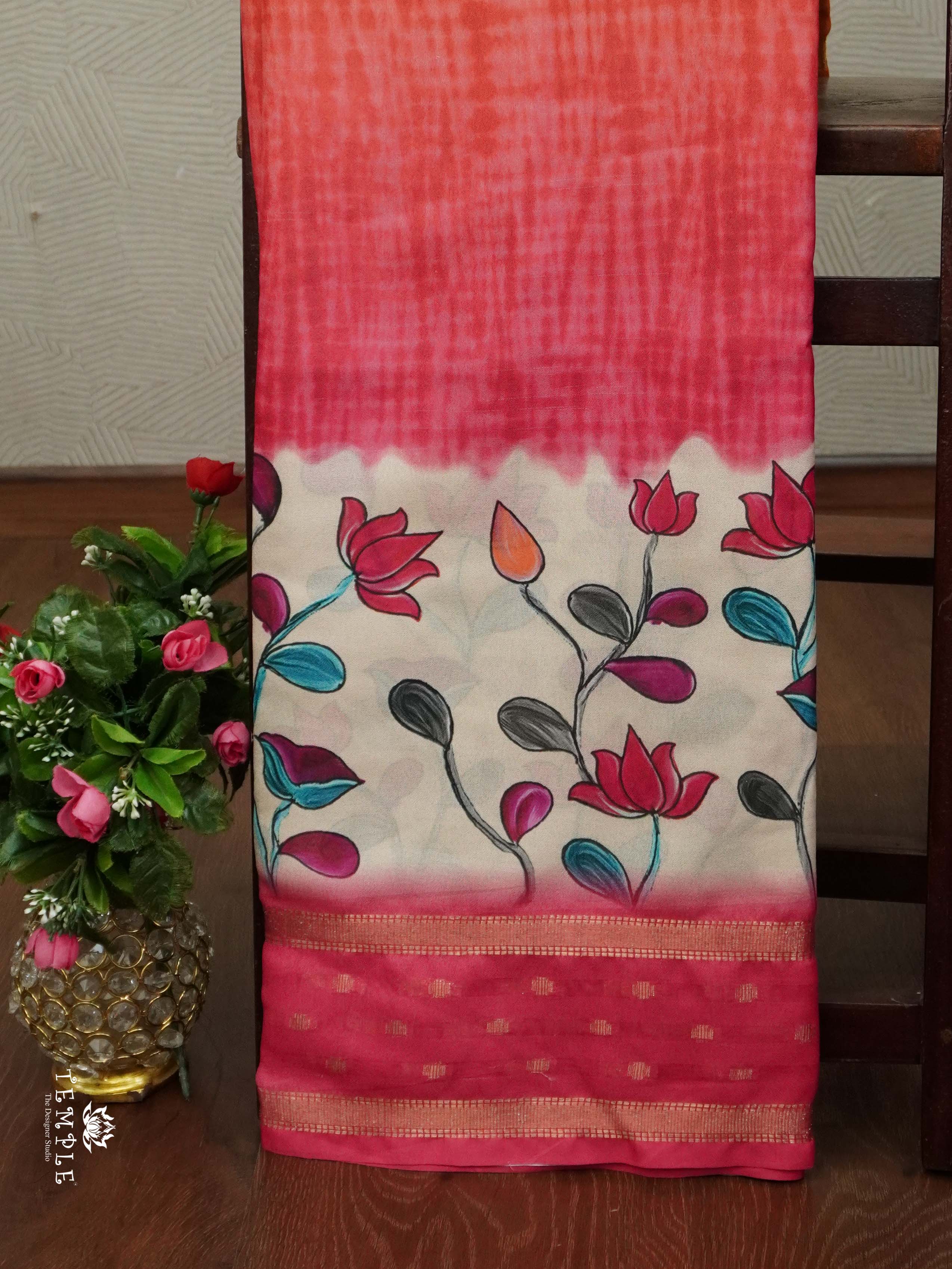 Semi Crepe Saree With Triple Shades | TTDS2303