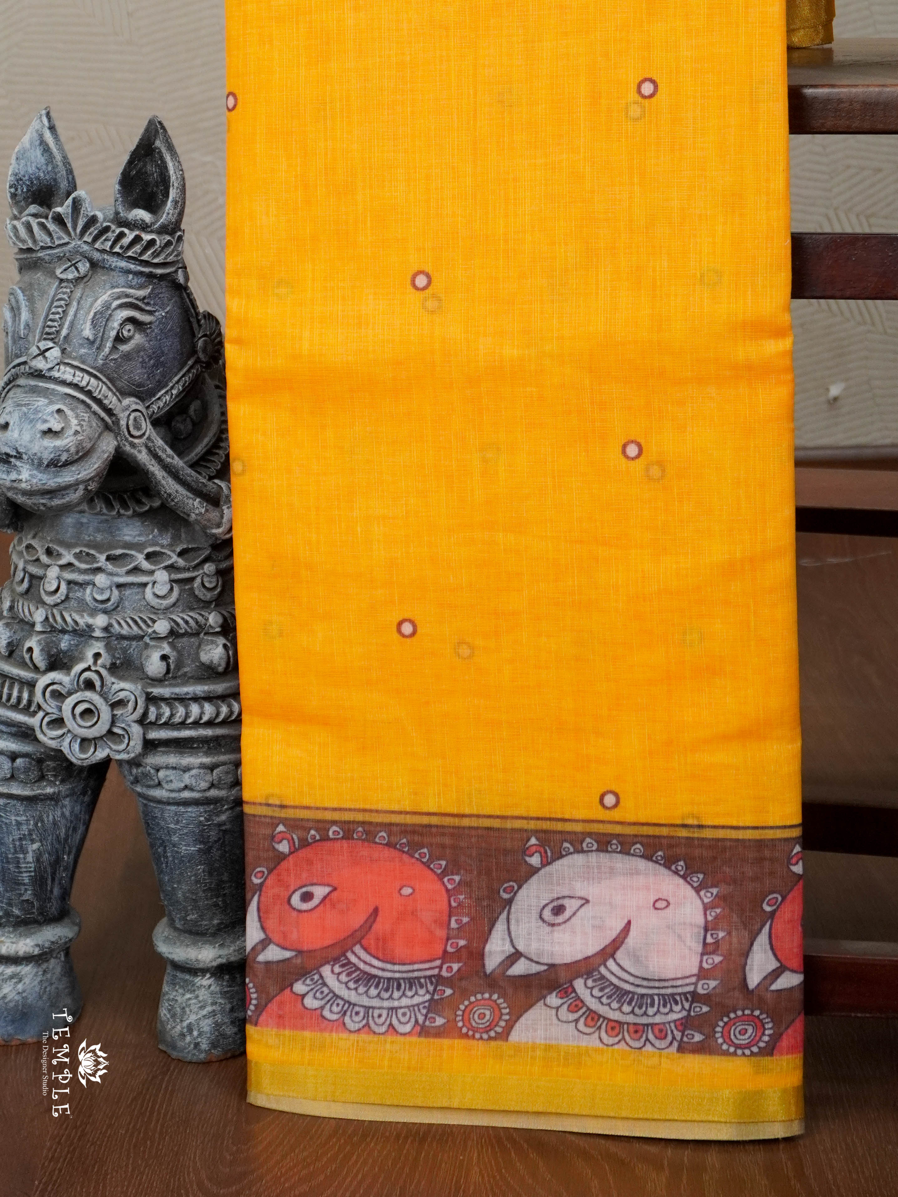 Kalamkari Linen cotton saree | TTDS2813