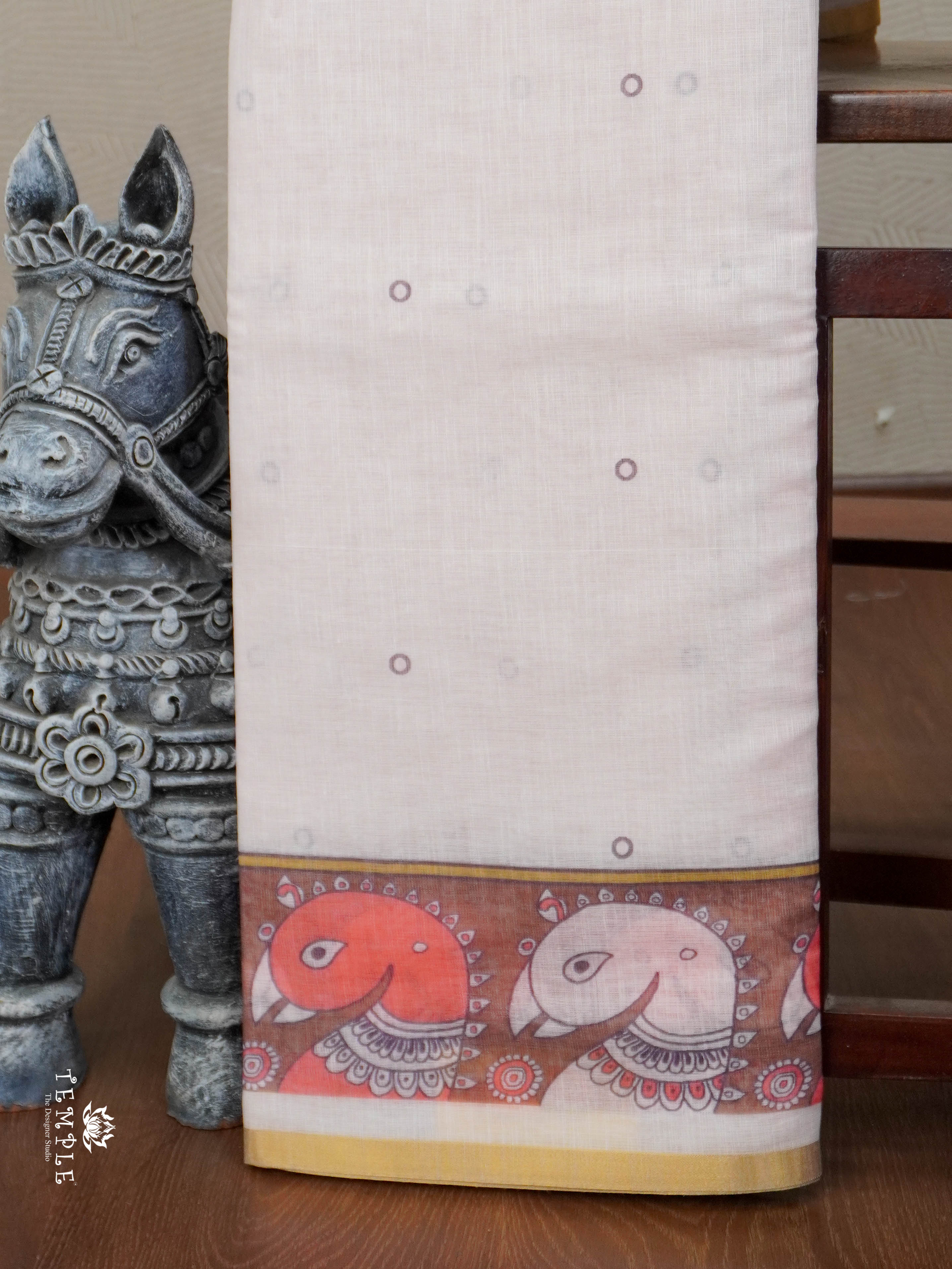 Kalamkari Linen cotton saree | TTDS2813