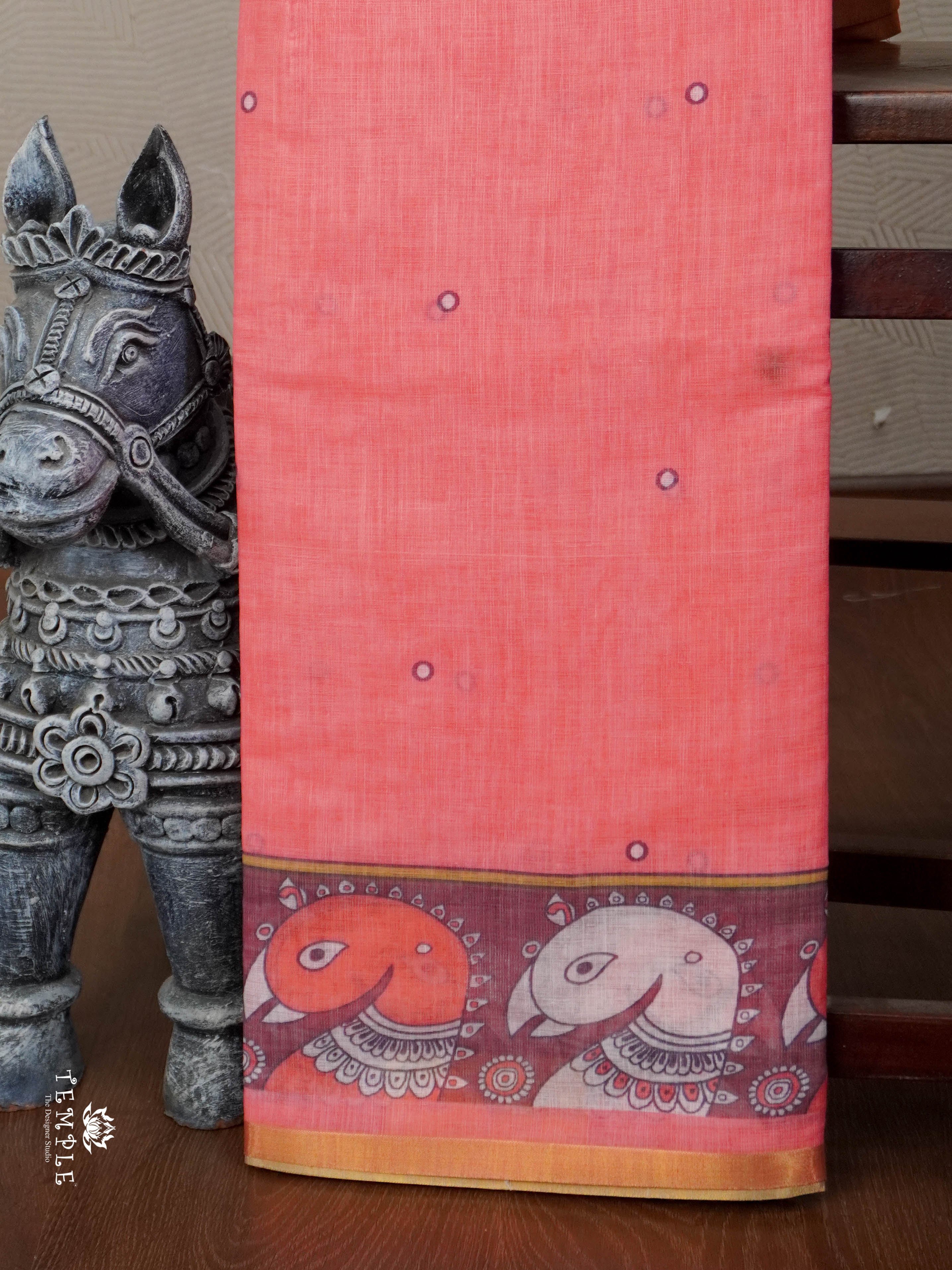 Kalamkari Linen cotton saree | TTDS2813