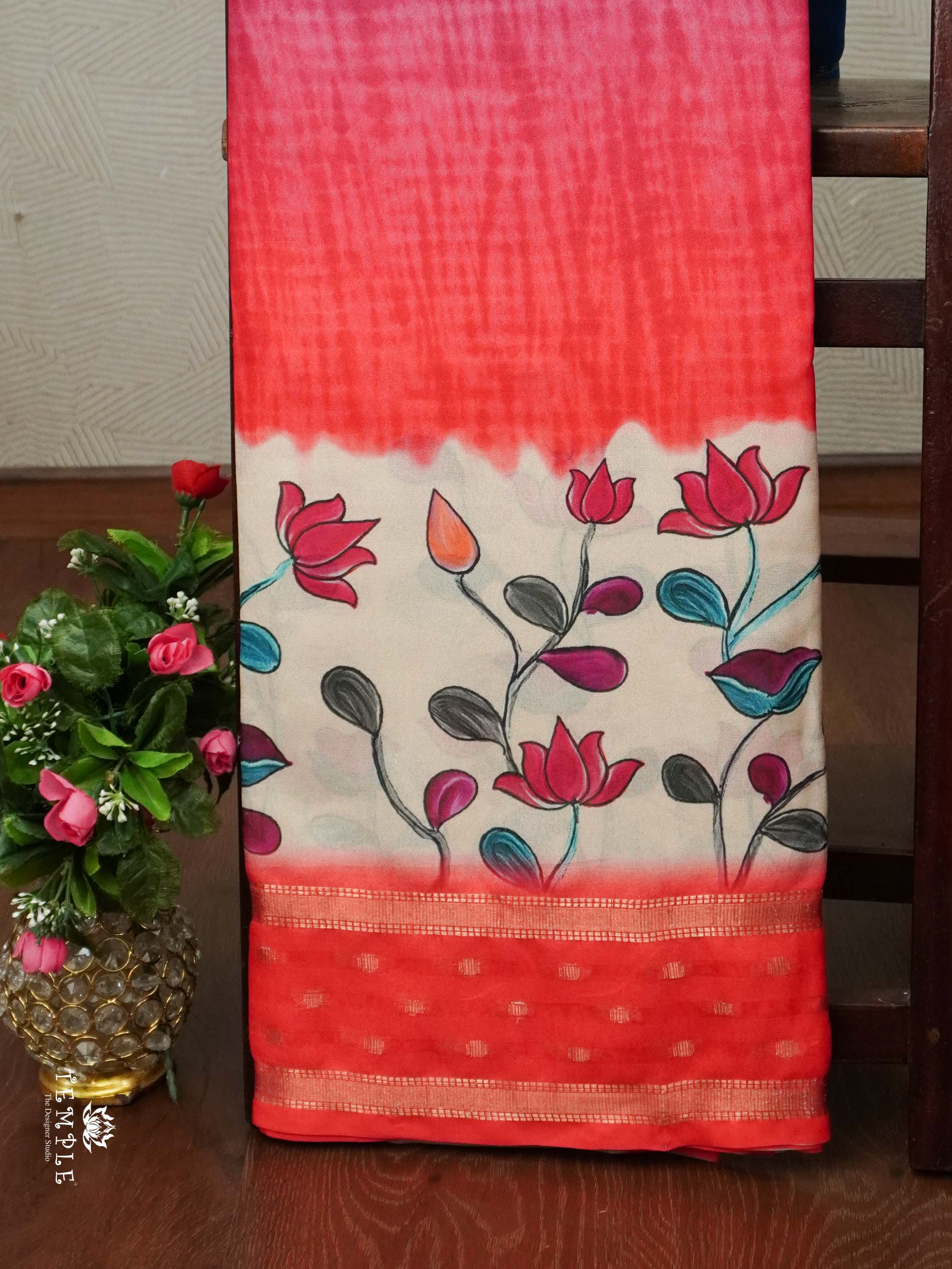 Semi Crepe Saree With Triple Shades | TTDS2303