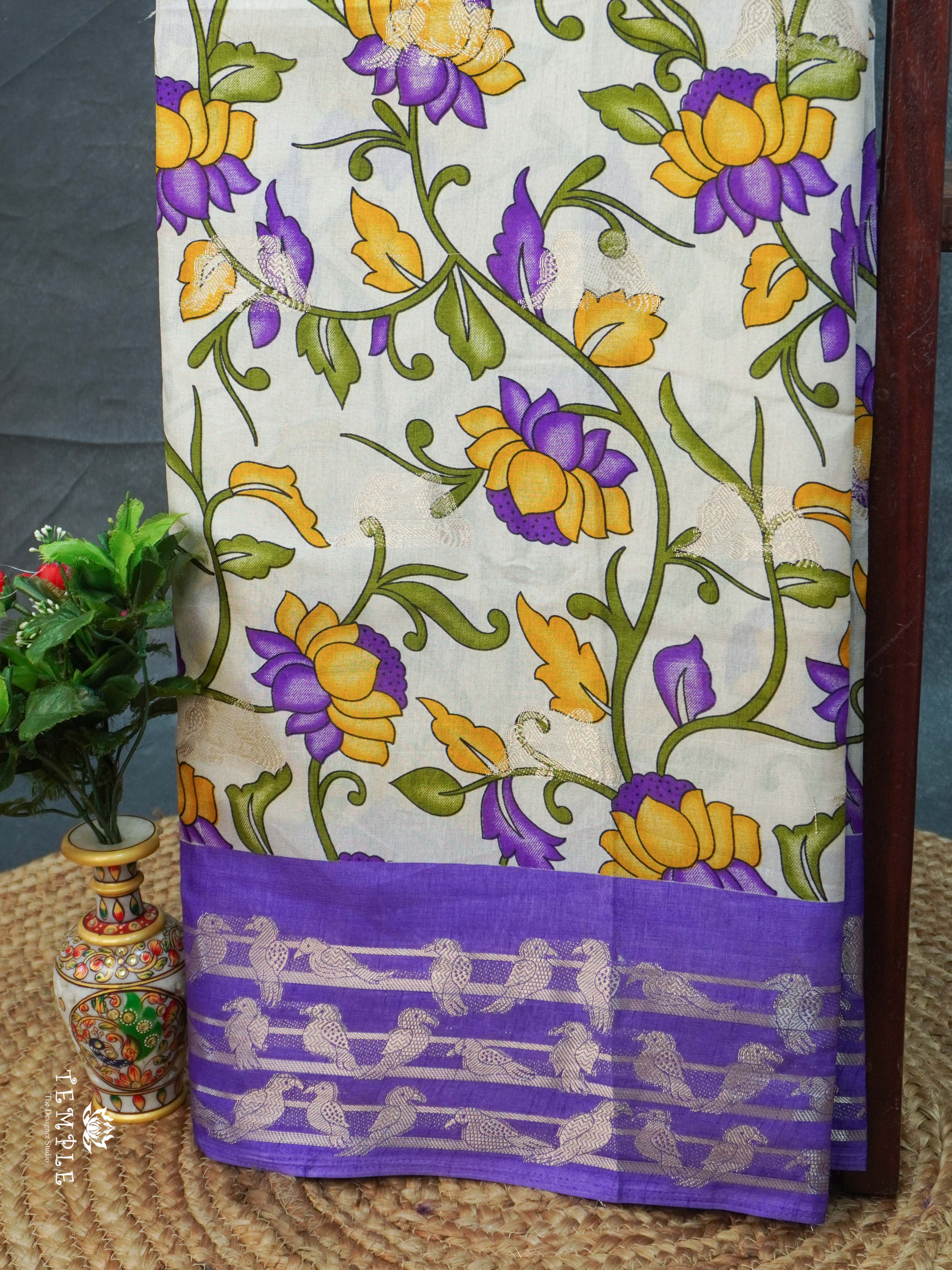 Floral With Creeper Printed Saree | TTDS2258