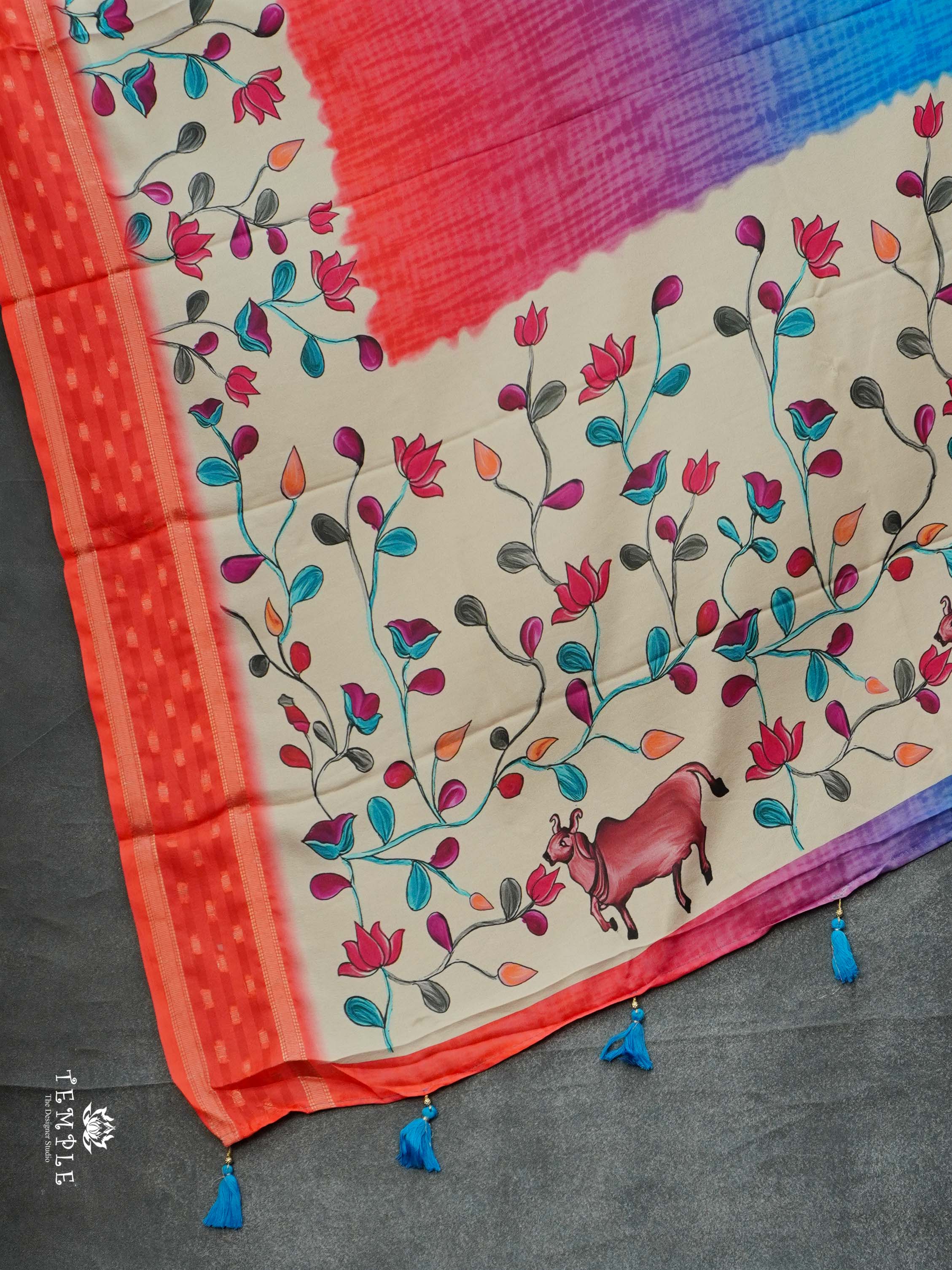 Semi Crepe Saree With Triple Shades | TTDS2303