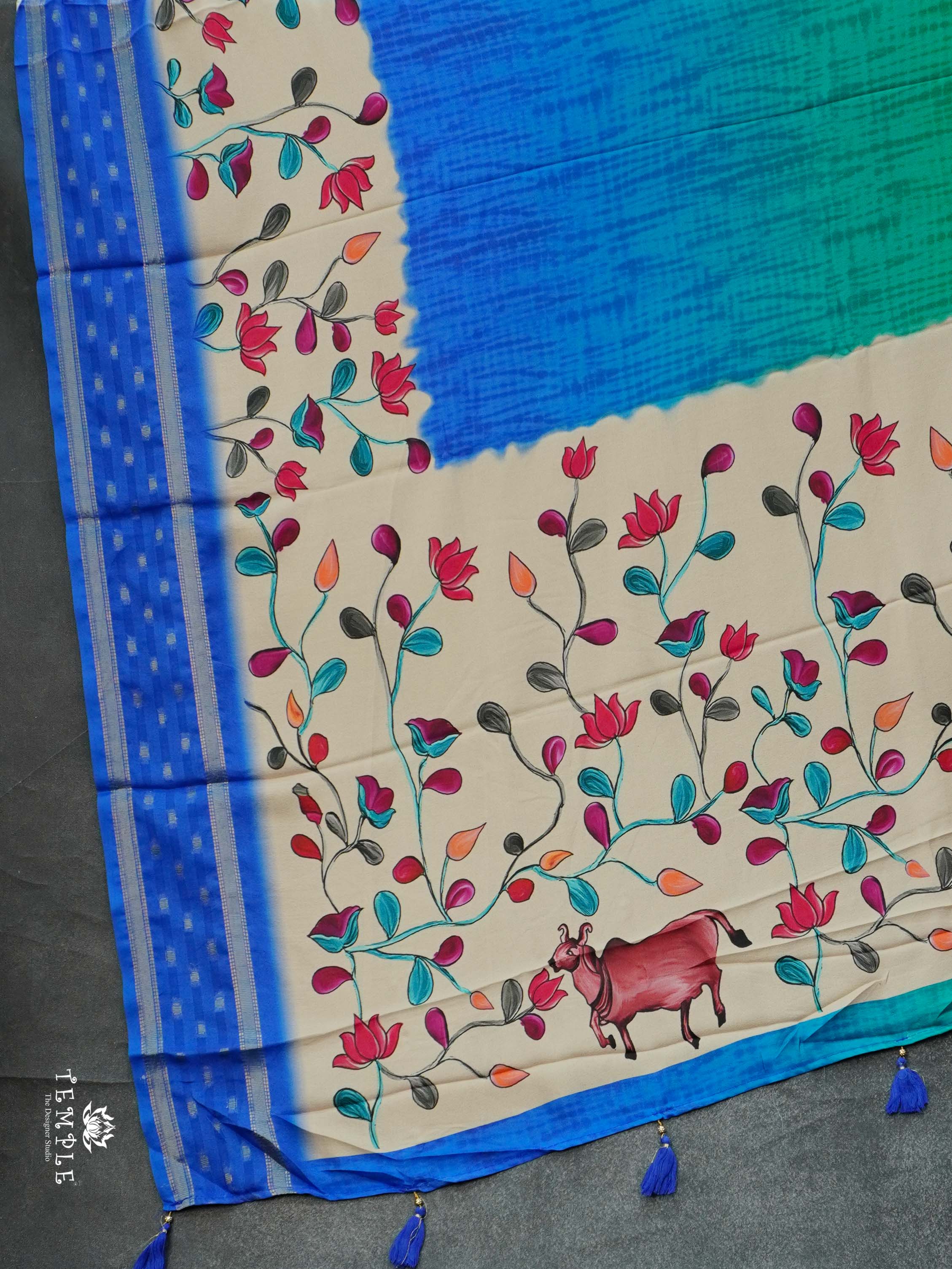 Semi Crepe Saree With Triple Shades | TTDS2303
