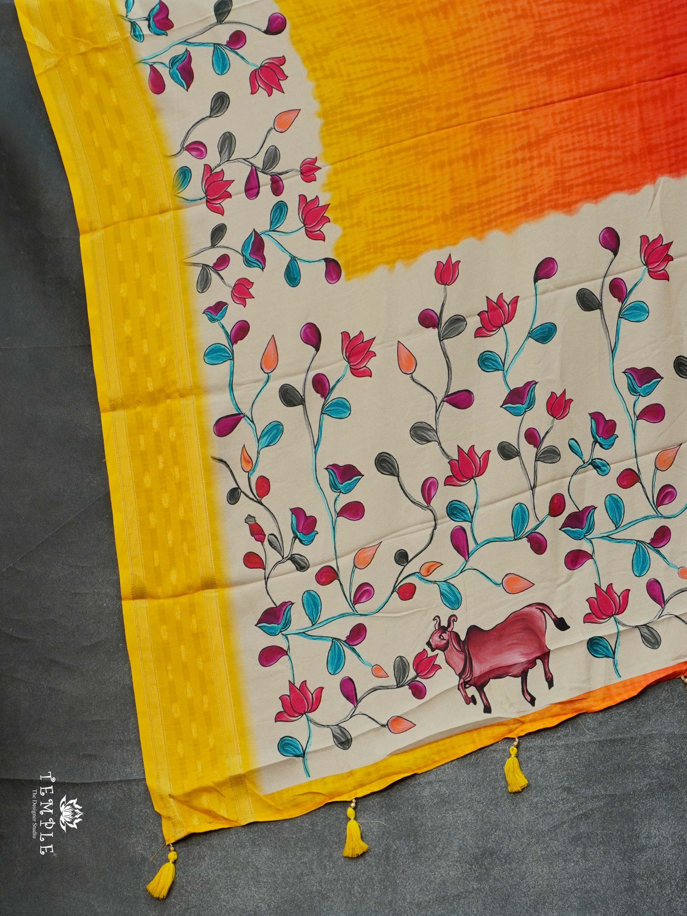 Semi Crepe Saree With Triple Shades | TTDS2303