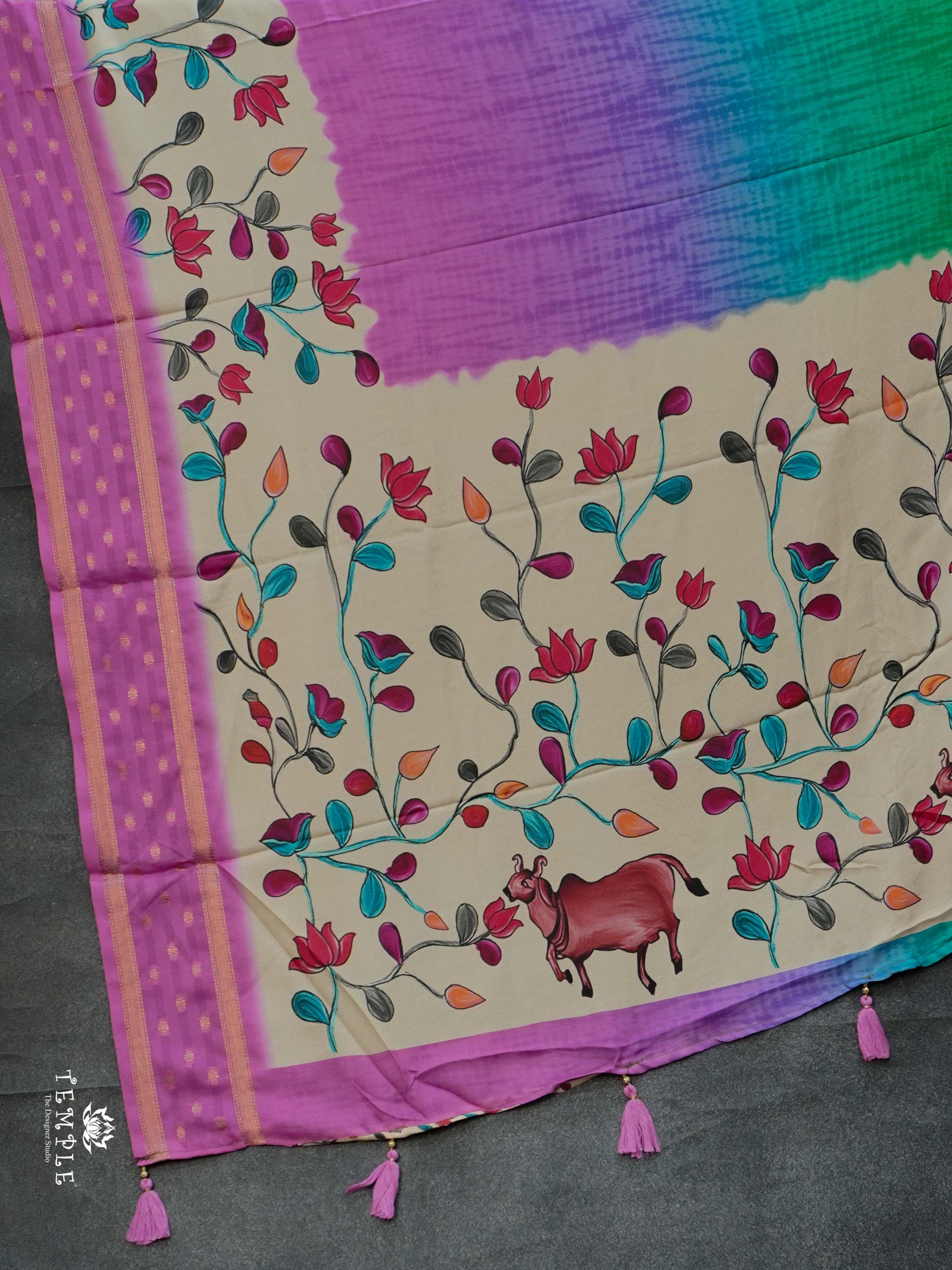 Semi Crepe Saree With Triple Shades | TTDS2303