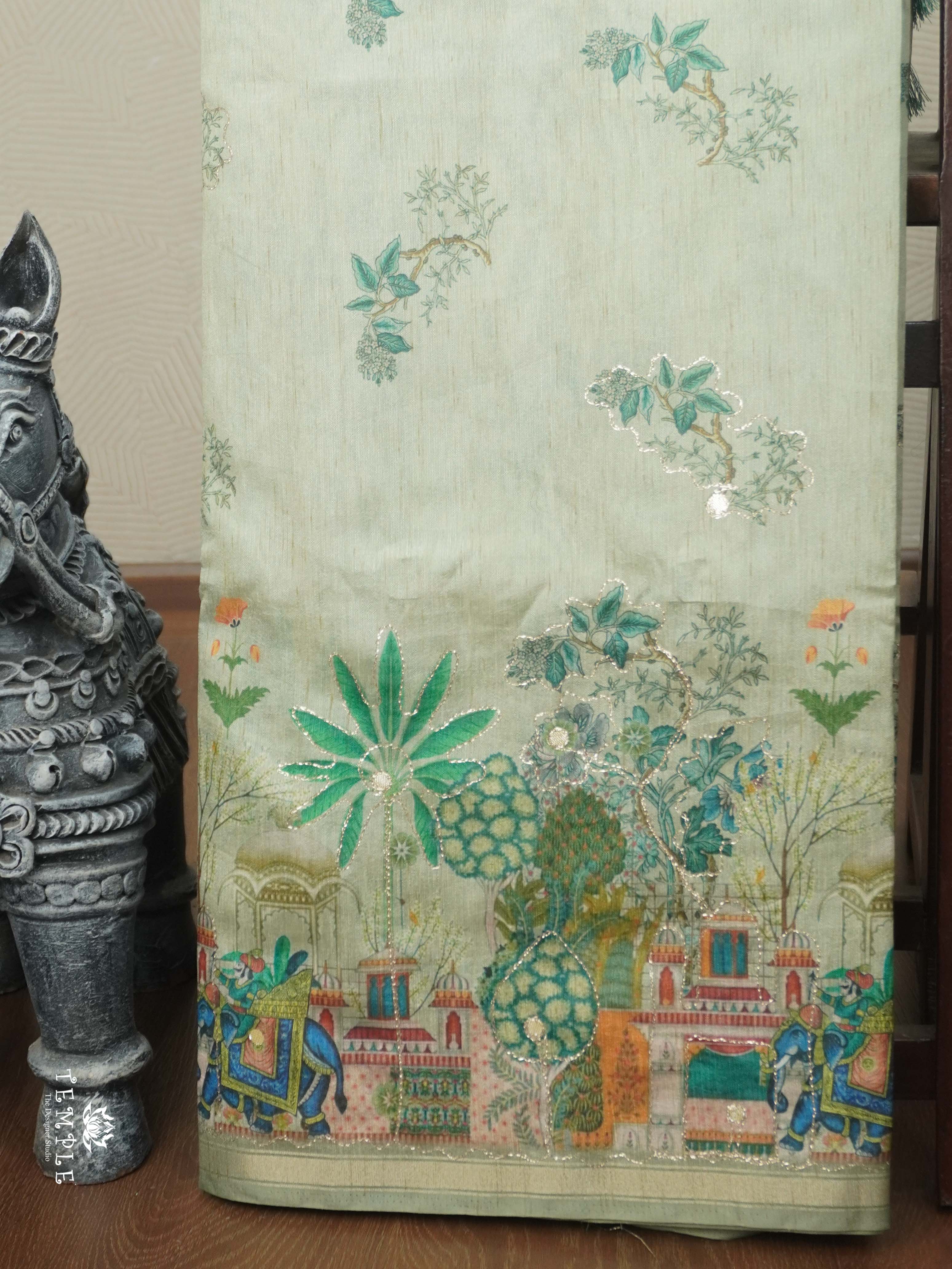 Printed Chanderi Saree with Zari Work | TTDS2718