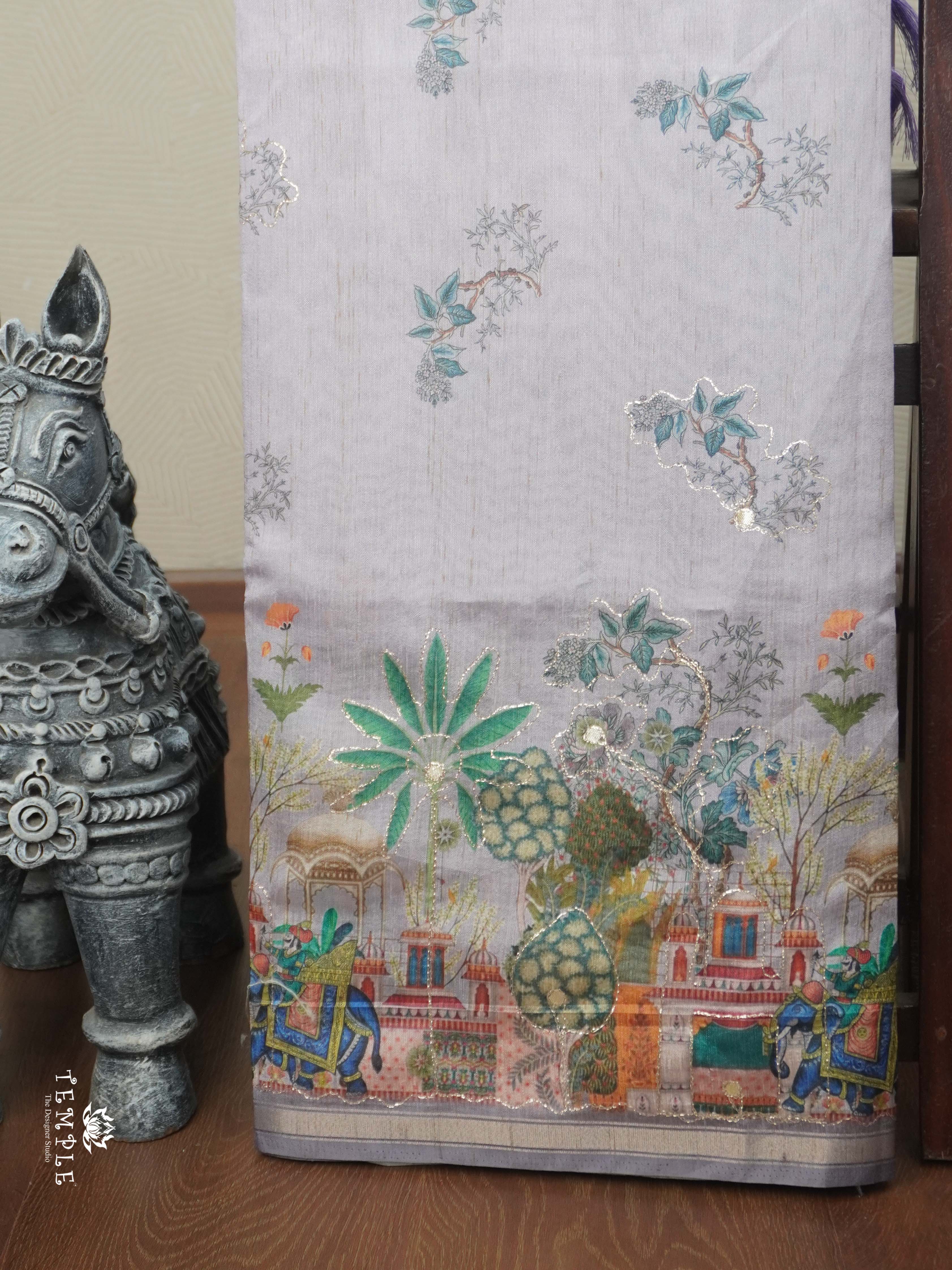 Printed Chanderi Saree with Zari Work | TTDS2718