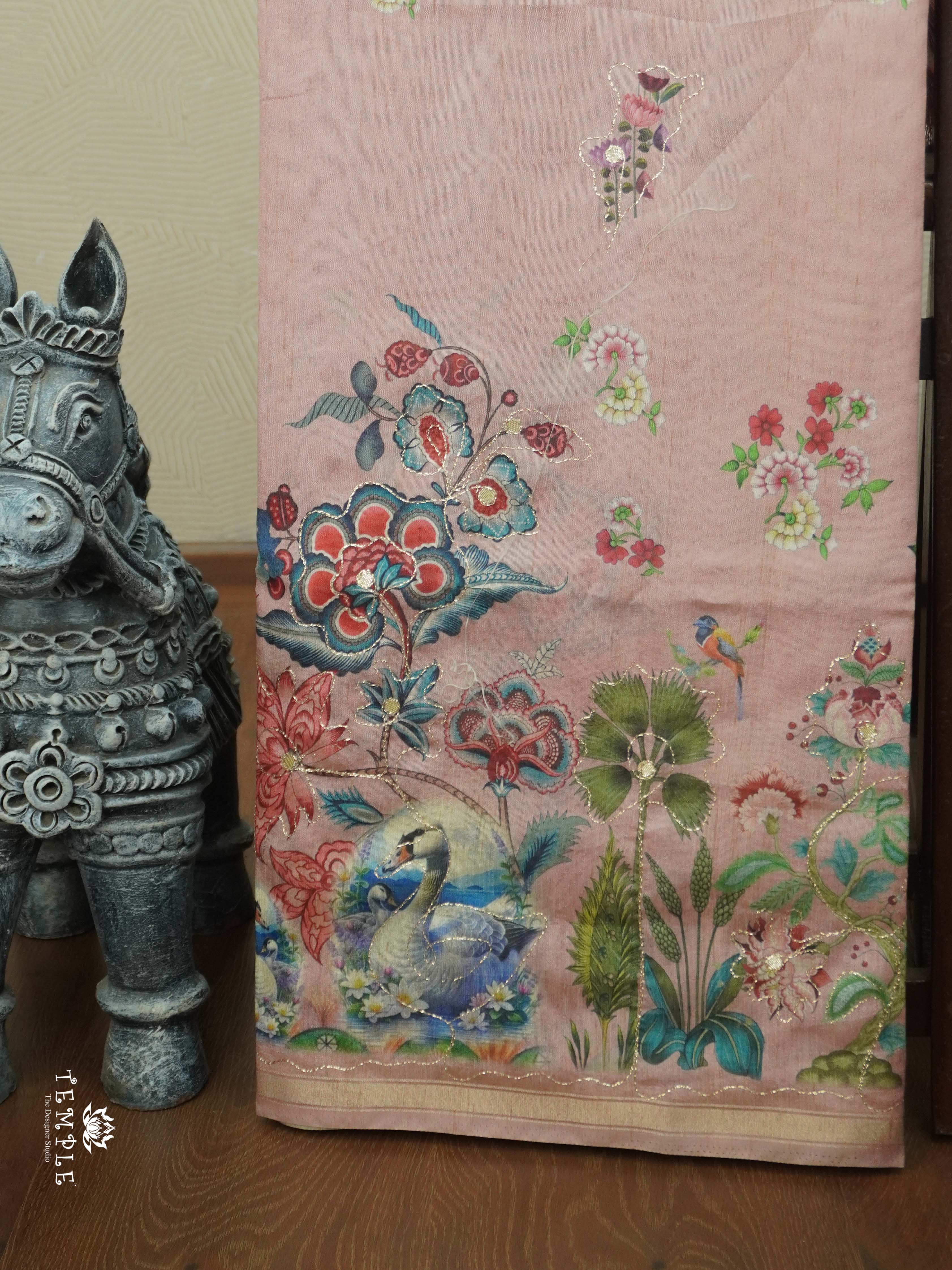 Printed Chanderi Saree with Zari Work | TTDS2718