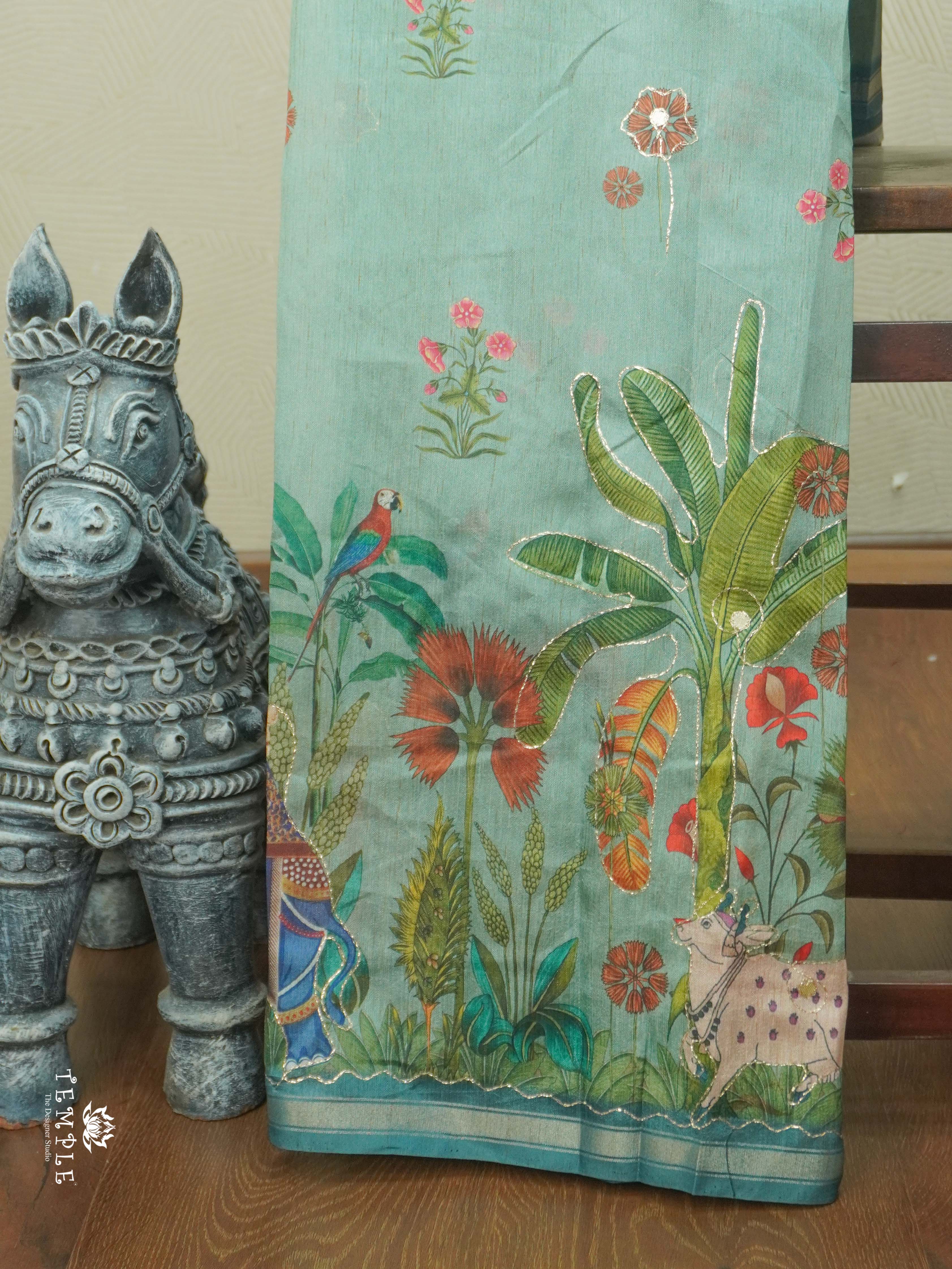 Printed Chanderi Saree with Zari Work | TTDS2718