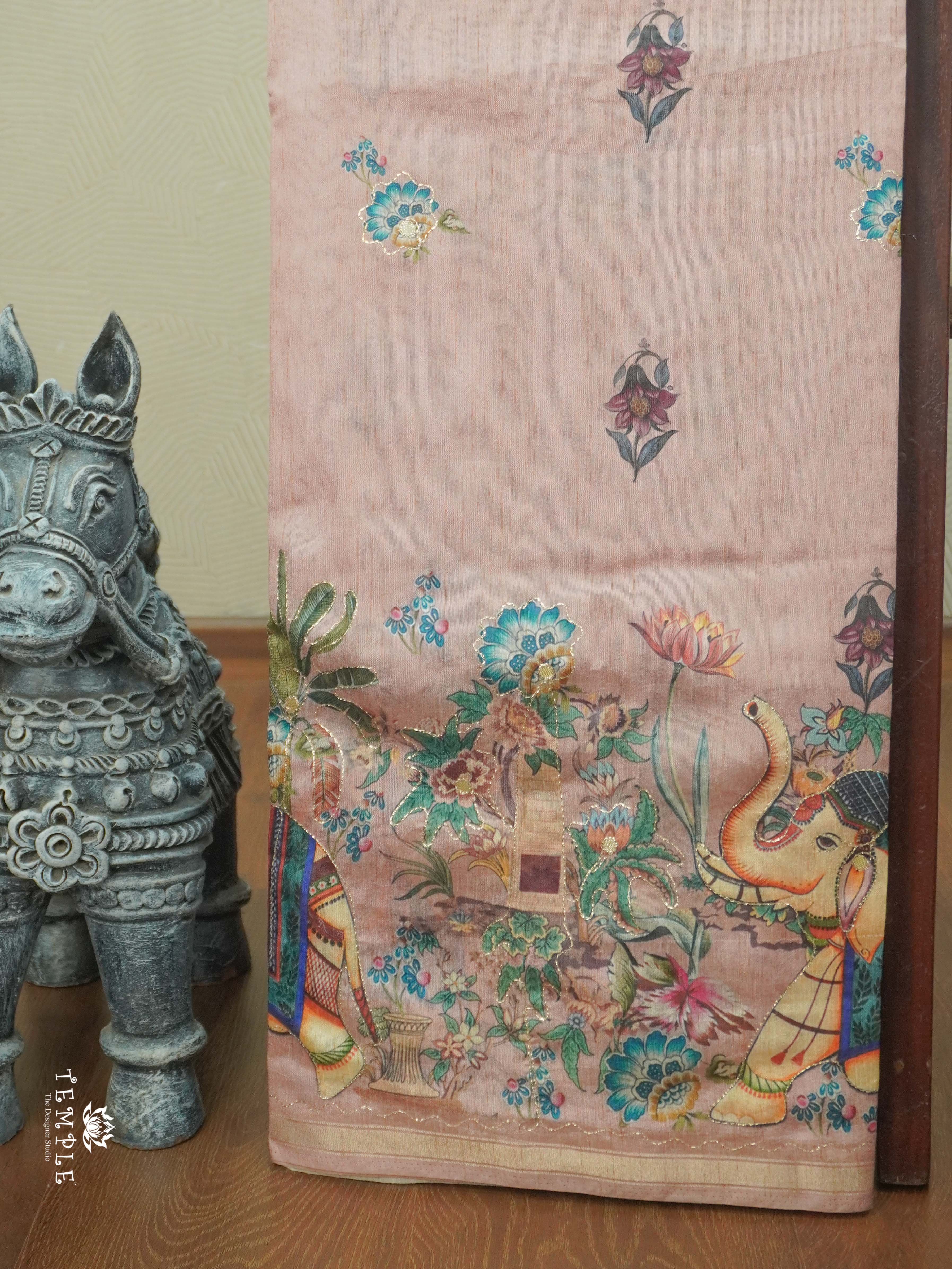 Printed Chanderi Saree with Zari Work | TTDS2718