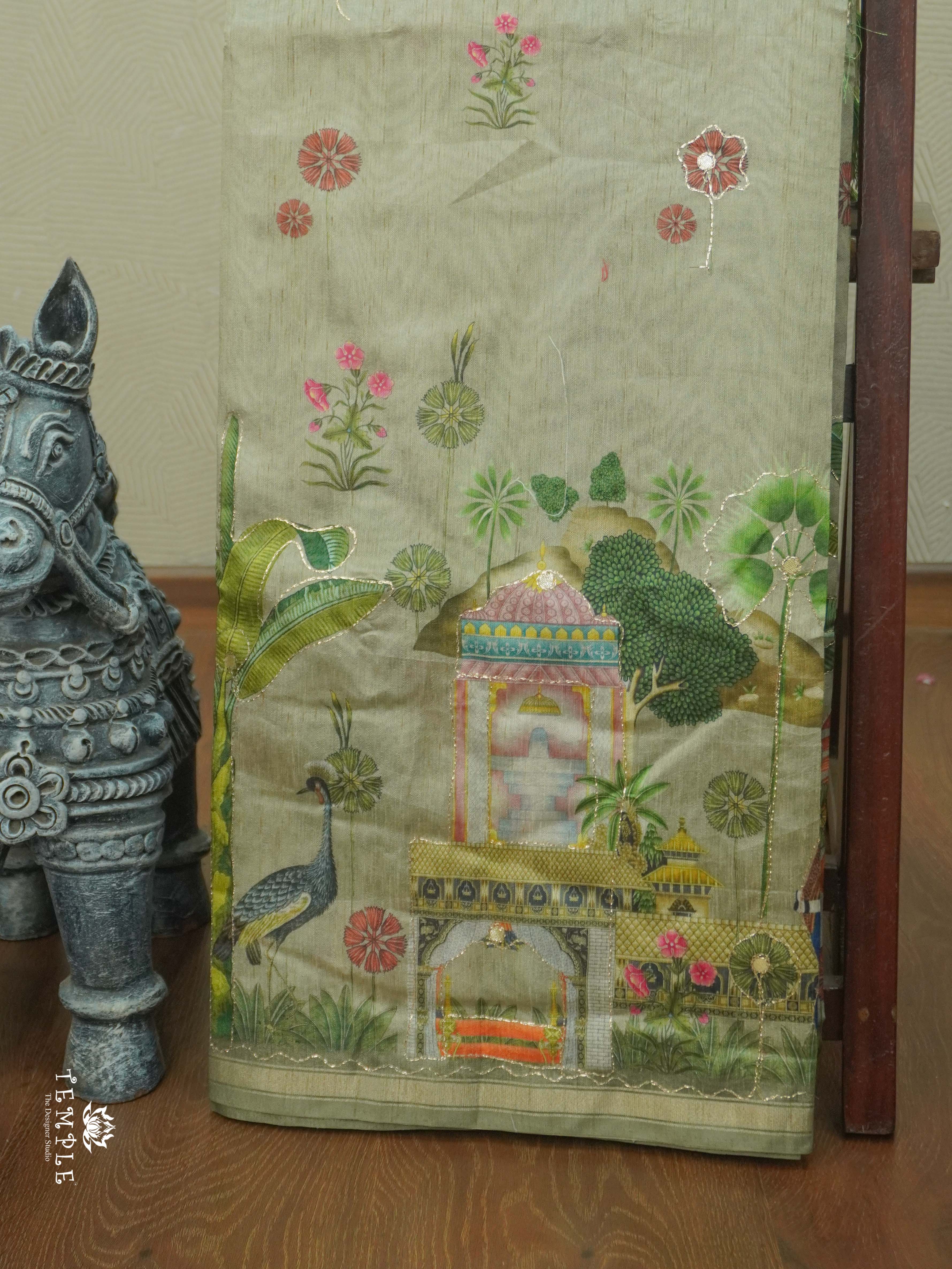 Printed Chanderi Saree with Zari Work | TTDS2718