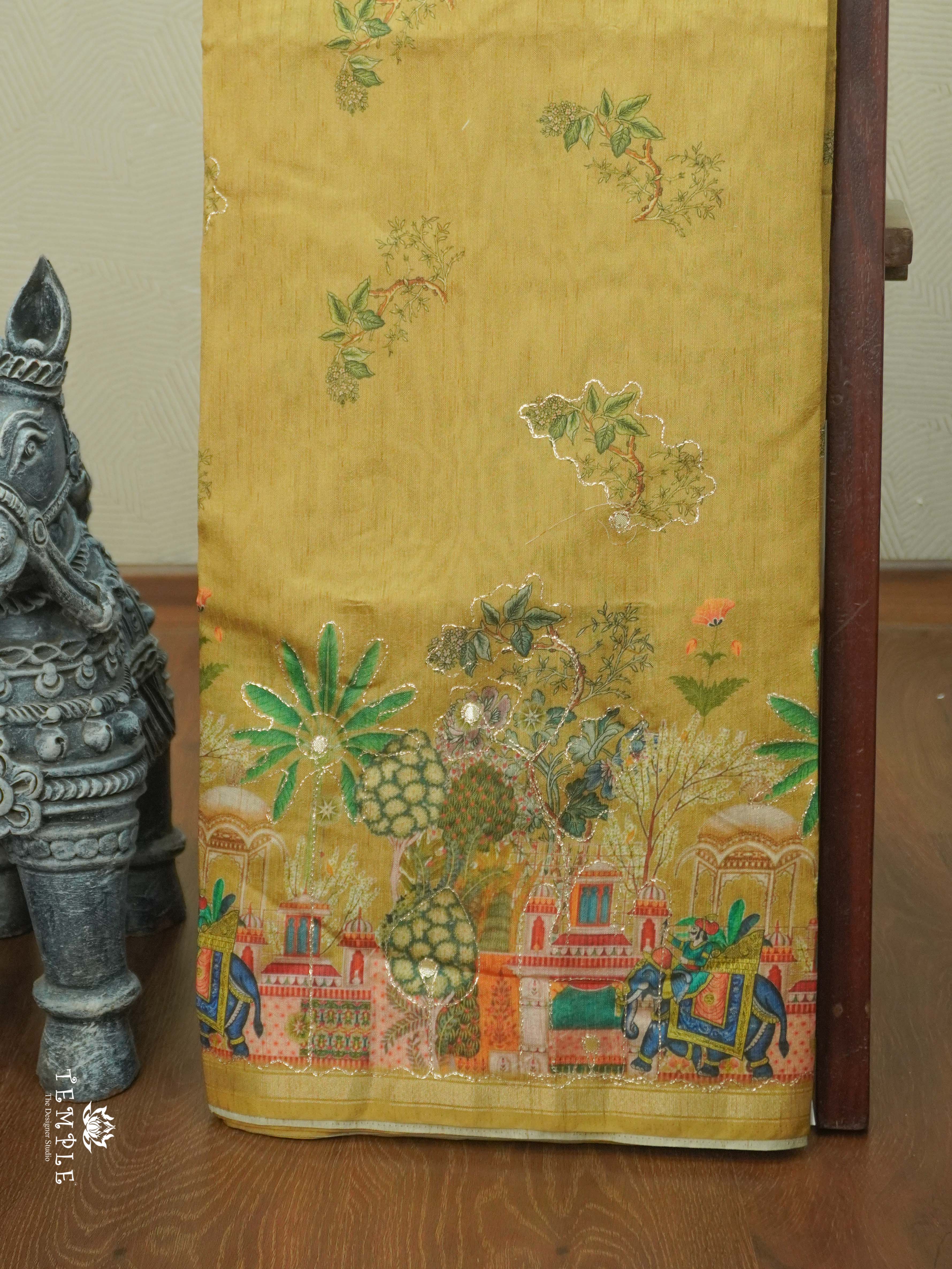 Printed Chanderi Saree with Zari Work | TTDS2718