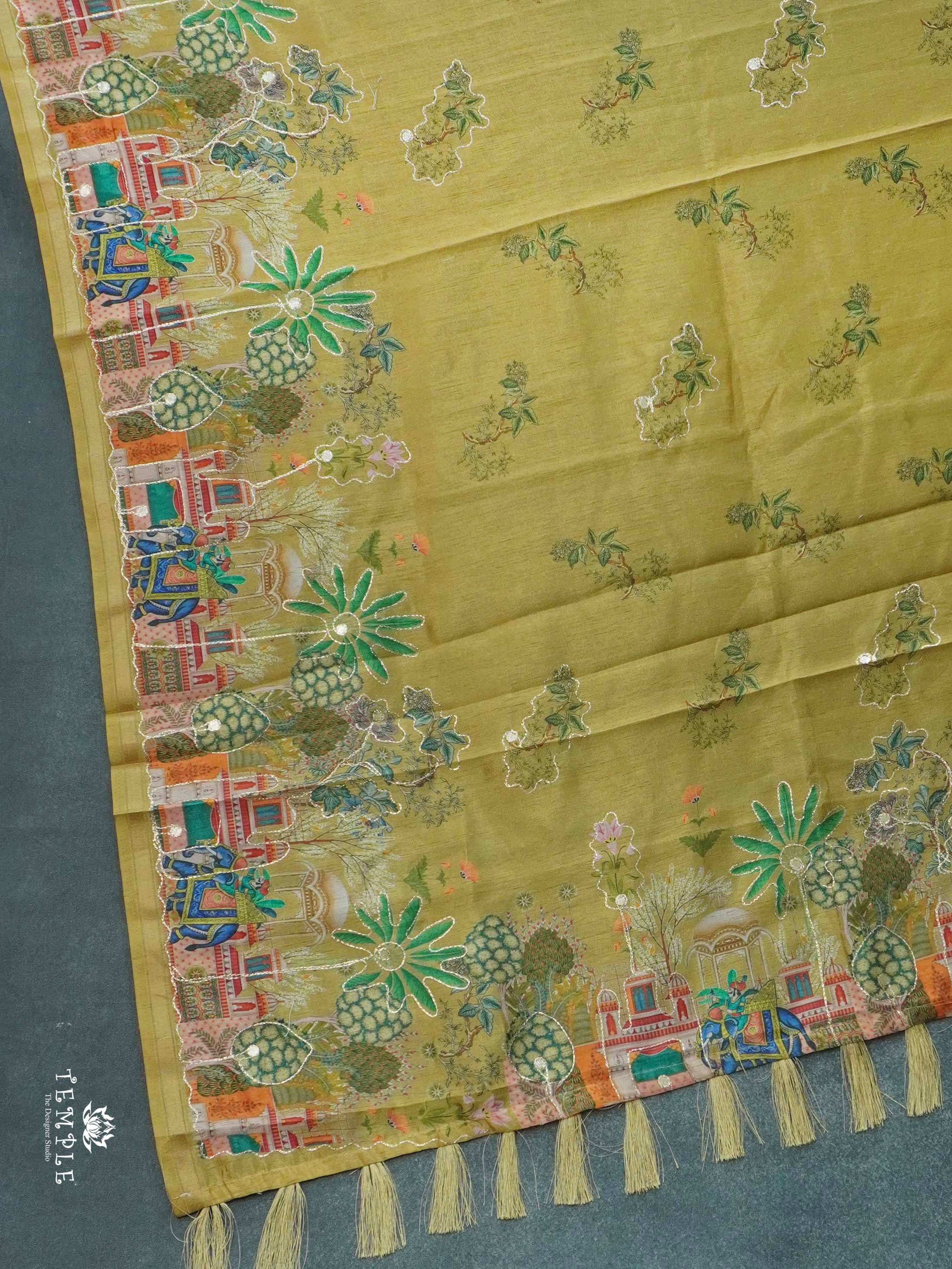 Printed Chanderi Saree with Zari Work | TTDS2718