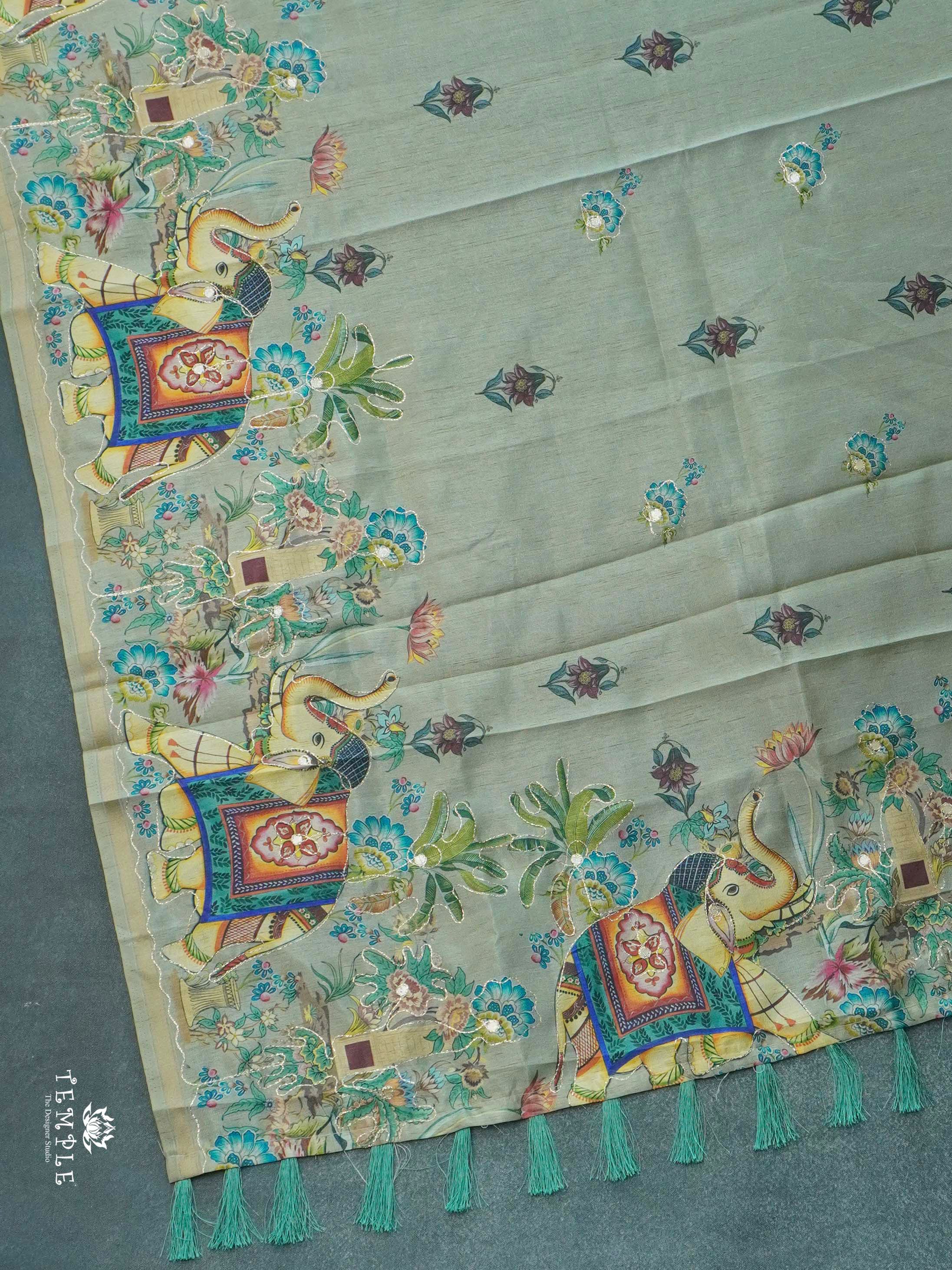 Printed Chanderi Saree with Zari Work | TTDS2718
