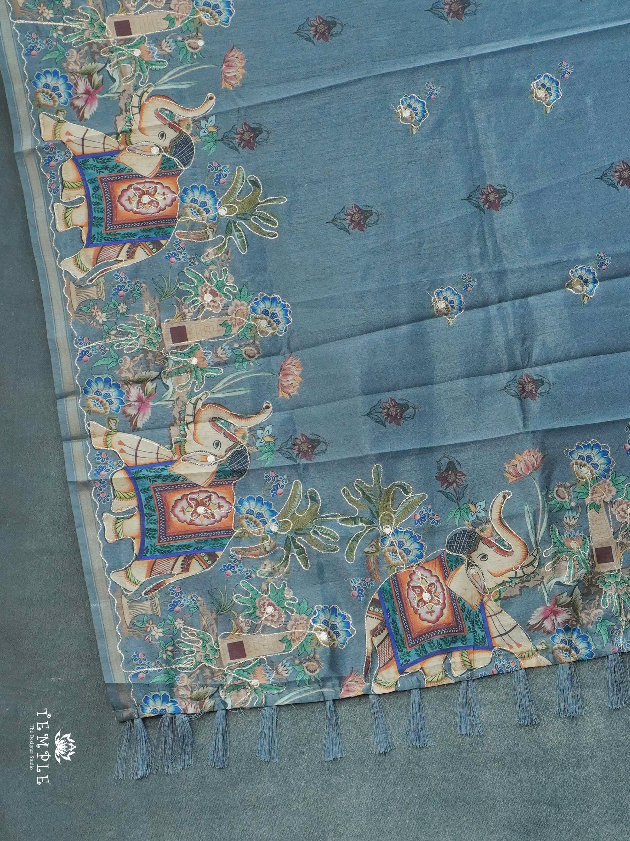 Printed Chanderi Saree with Zari Work | TTDS2718