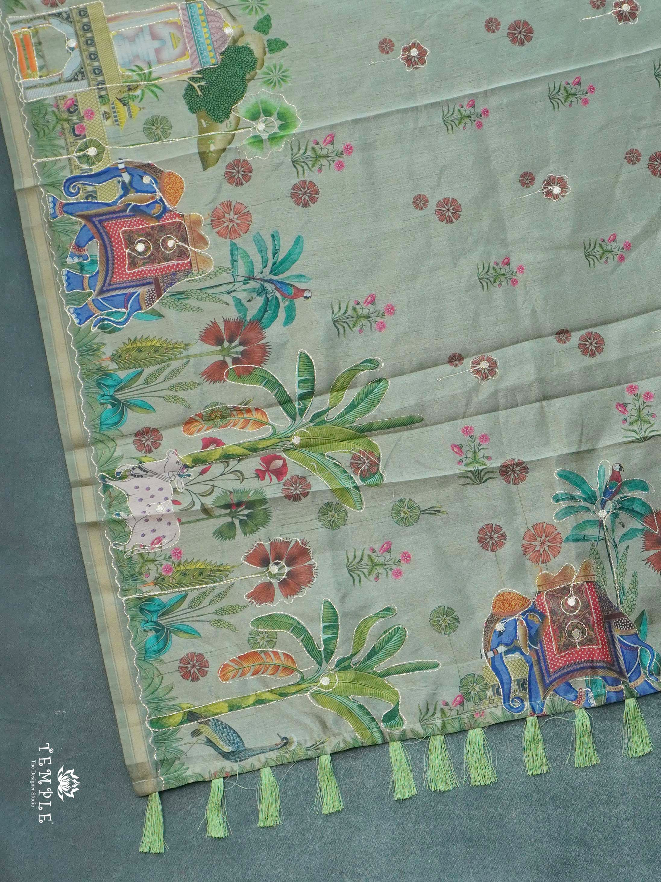 Printed Chanderi Saree with Zari Work | TTDS2718