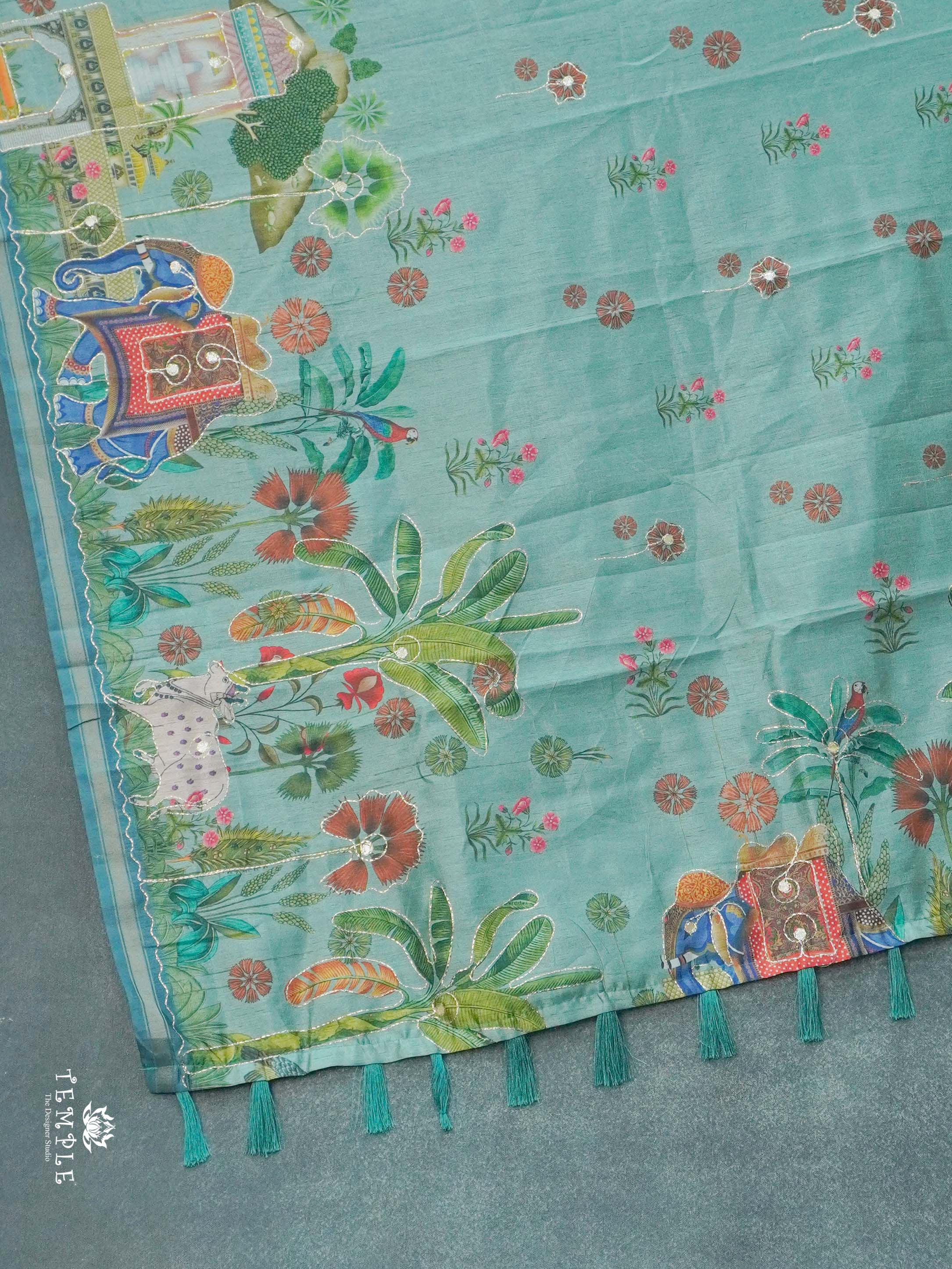 Printed Chanderi Saree with Zari Work | TTDS2718