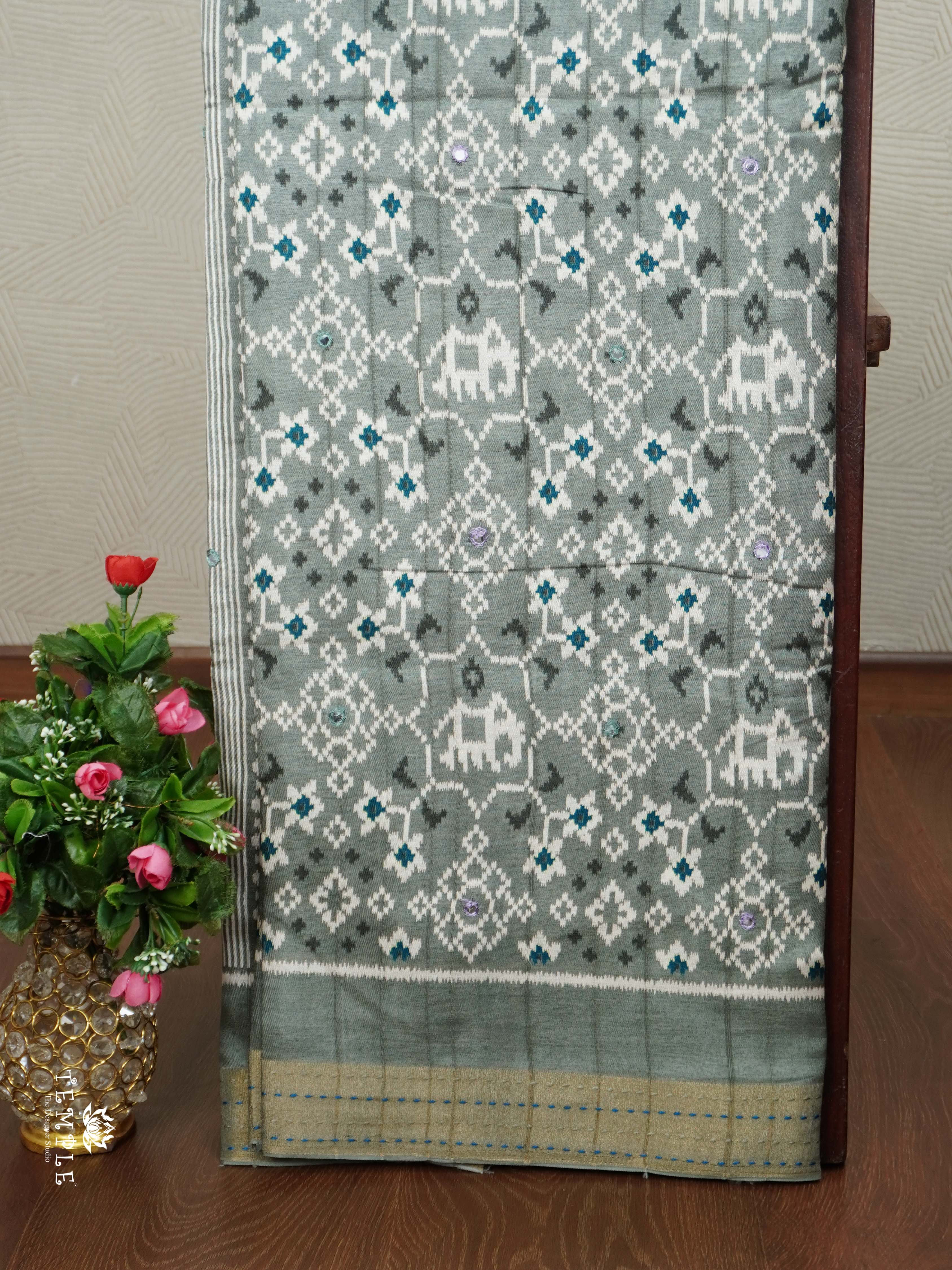 Printed Linen Cotton Saree | TTDS2307