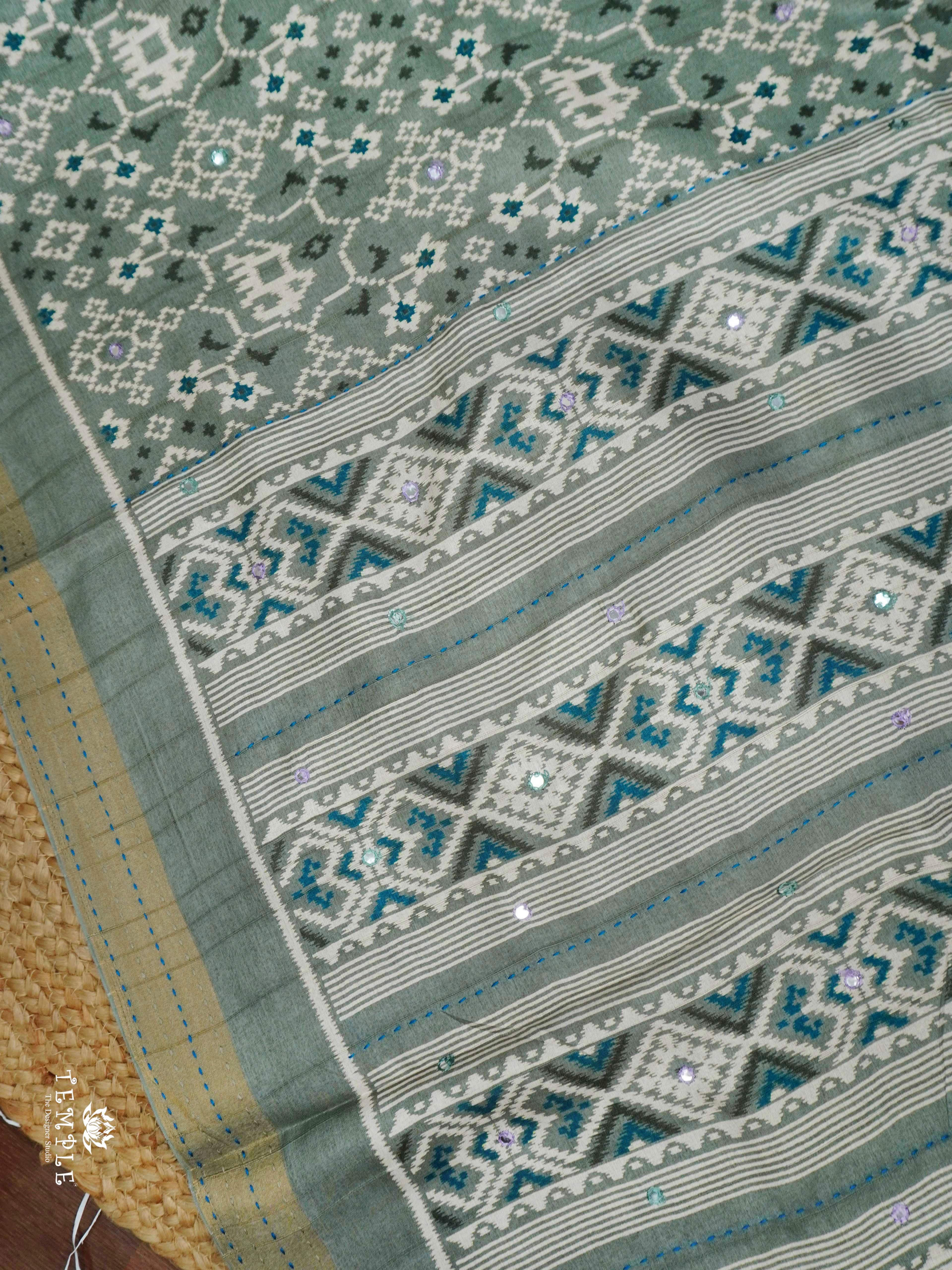 Printed Linen Cotton Saree | TTDS2307