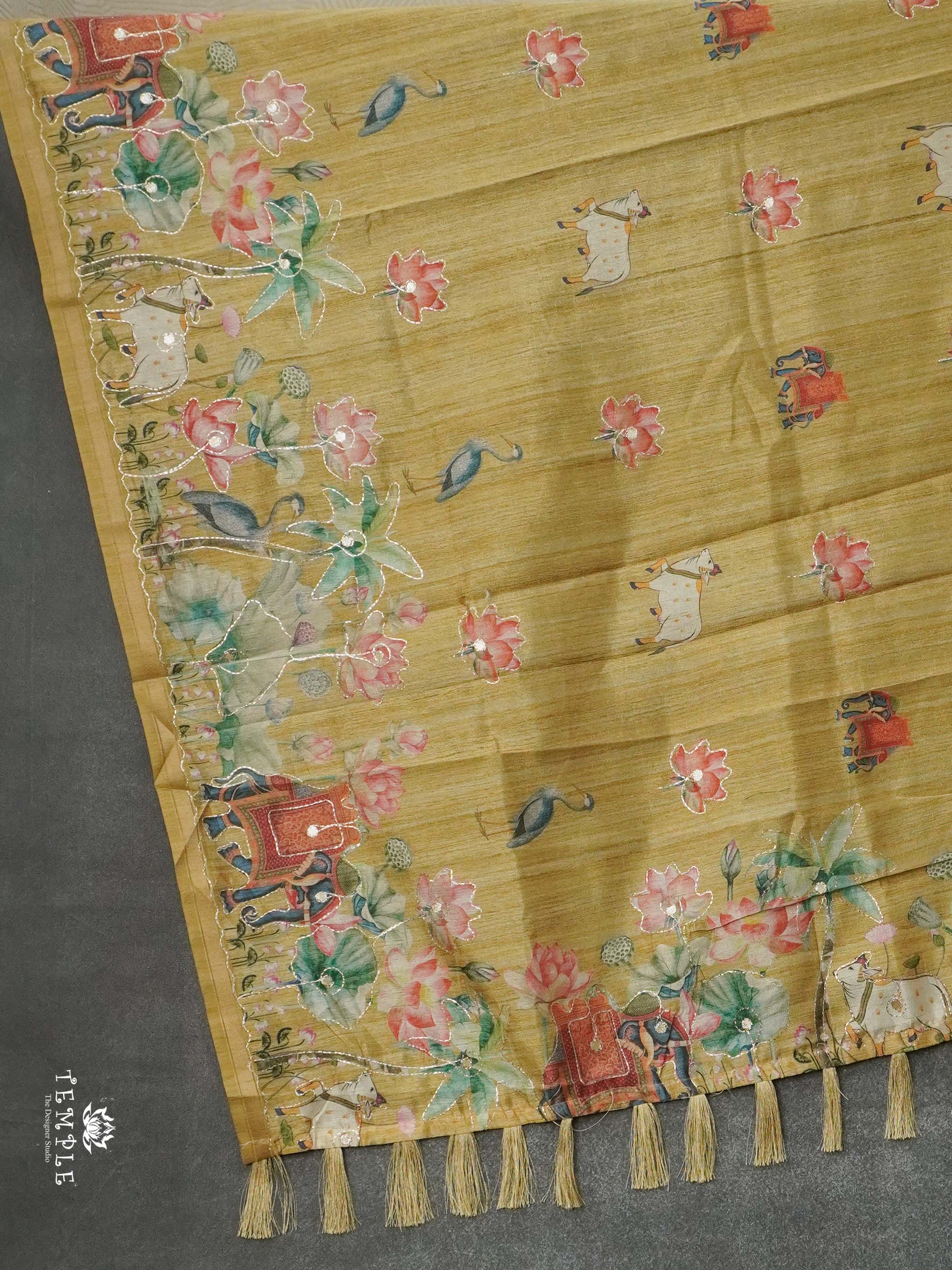 Printed Chanderi Cotton Saree | TTDS2724